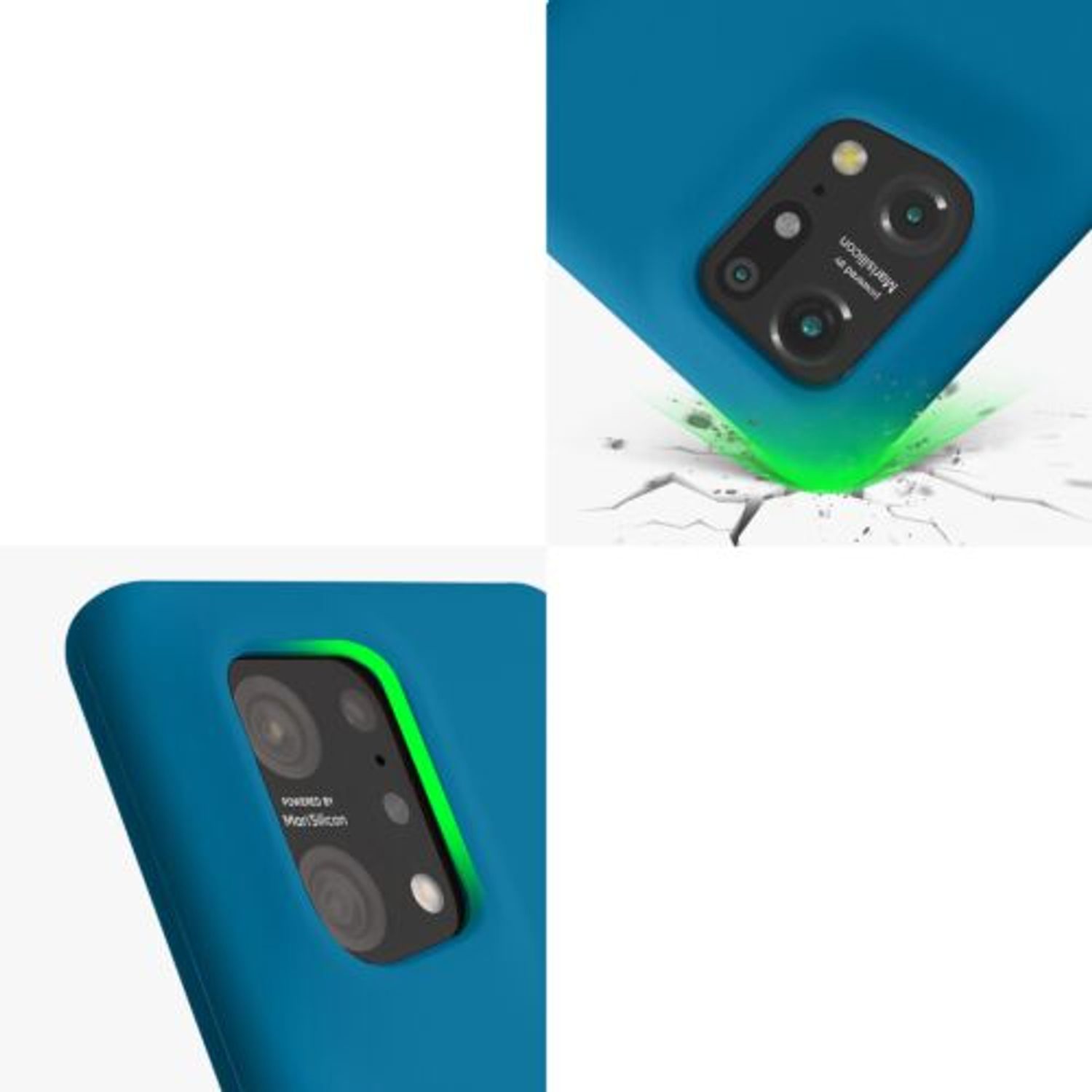 Husa Kwmobile pentru OPPO Find X5, Silicon, Albastru, 57629.224 fotografia produsului View 8 L