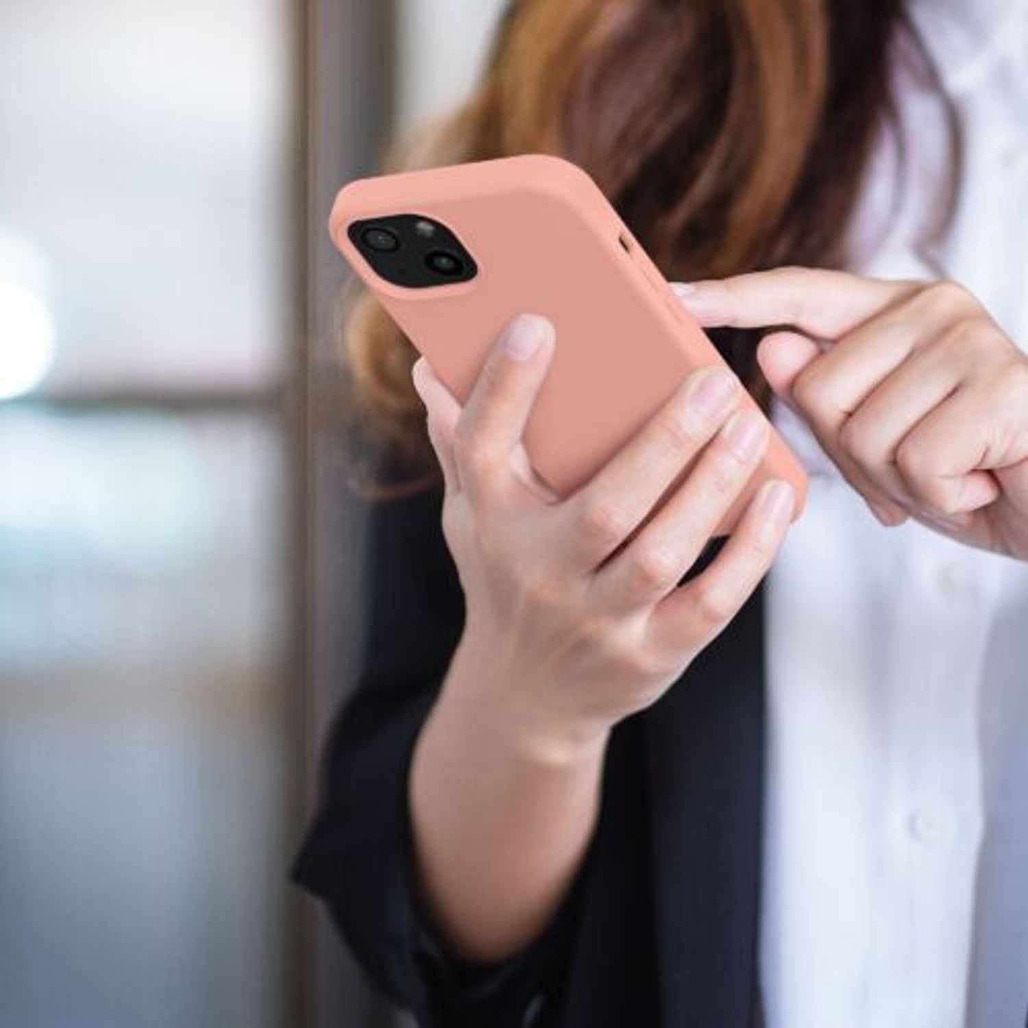 Husa Kwmobile pentru Apple iPhone 13, Silicon, Roz, 55878.199 fotografia produsului View 9 L
