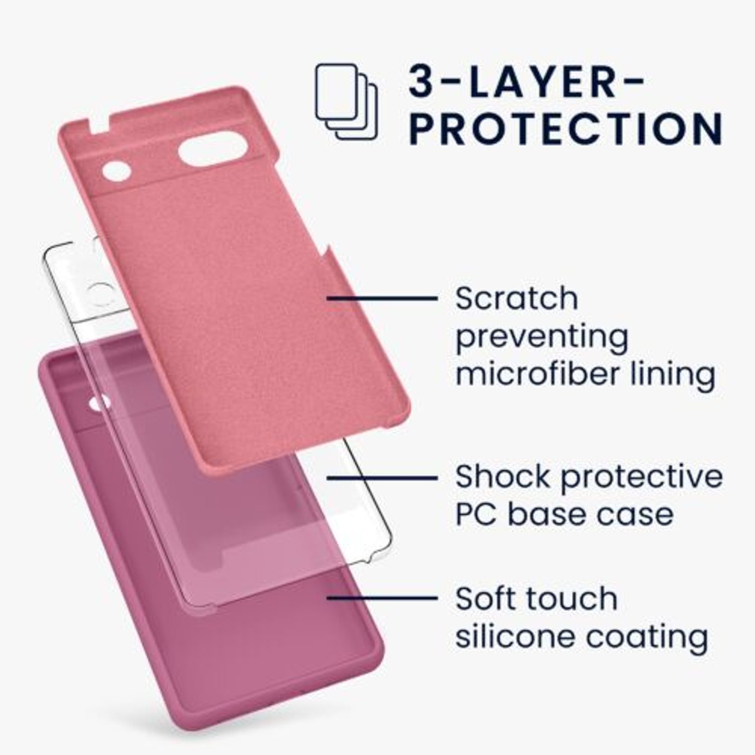 Husa Kwmobile pentru Google Pixel 6a, Silicon, Violet, 57815.167 fotografia produsului View 2 L