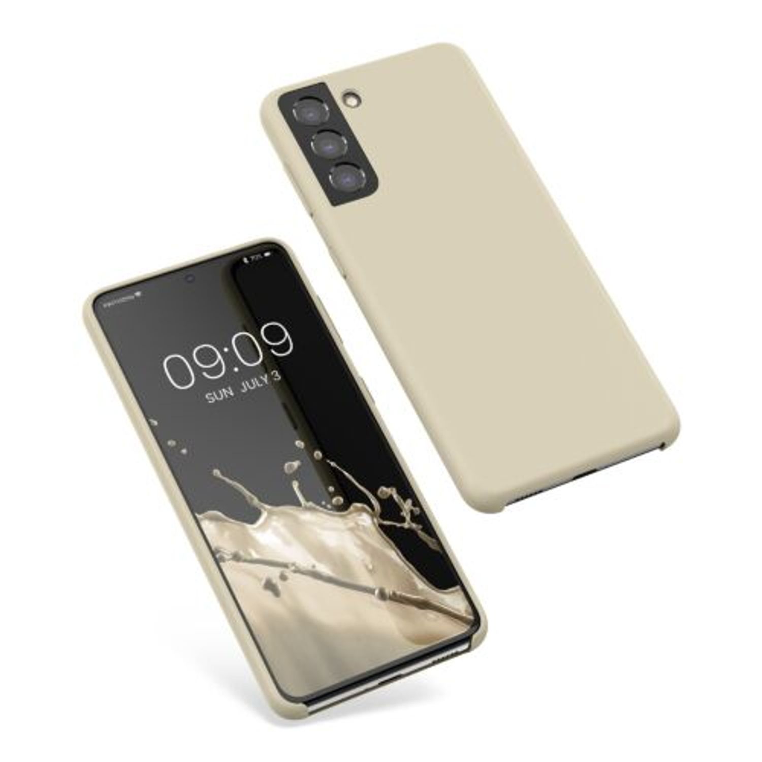 Husa Kwmobile pentru Samsung Galaxy S21, Silicon, Crem, 54056.210 fotografia produsului
