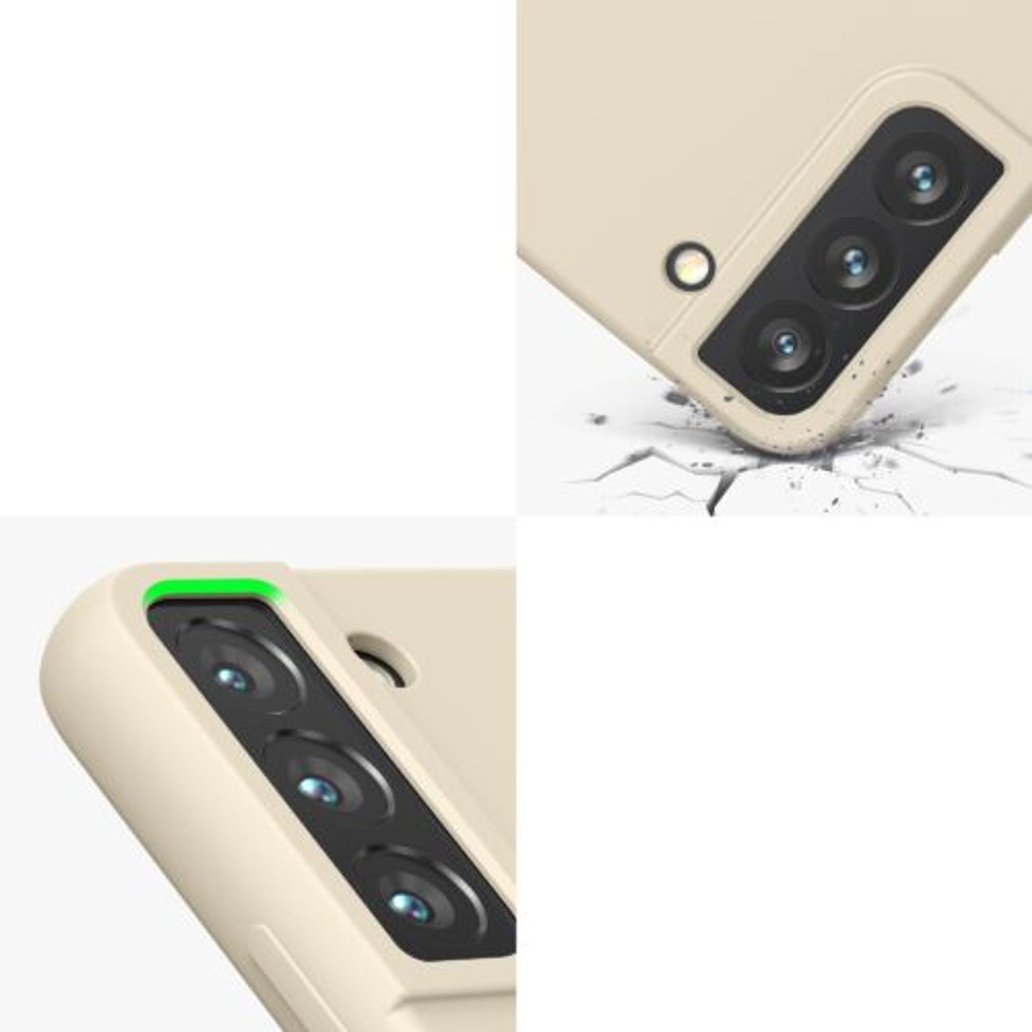 Husa Kwmobile pentru Samsung Galaxy S22, Silicon, Crem, 56756.210 fotografia produsului View 8 L