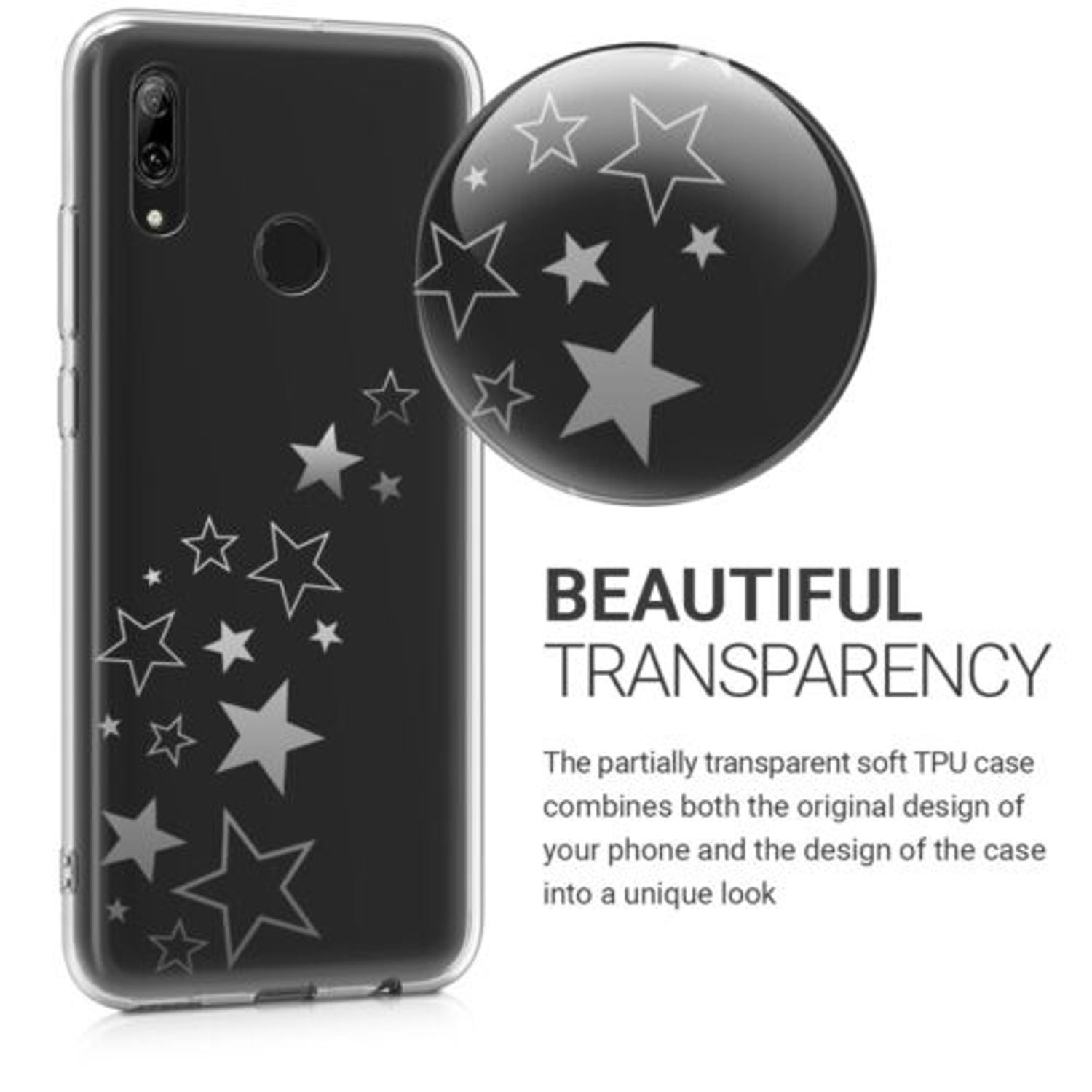 Husa pentru Huawei P Smart (2019), Silicon, Silver, 47389.30 fotografia produsului View 4 L
