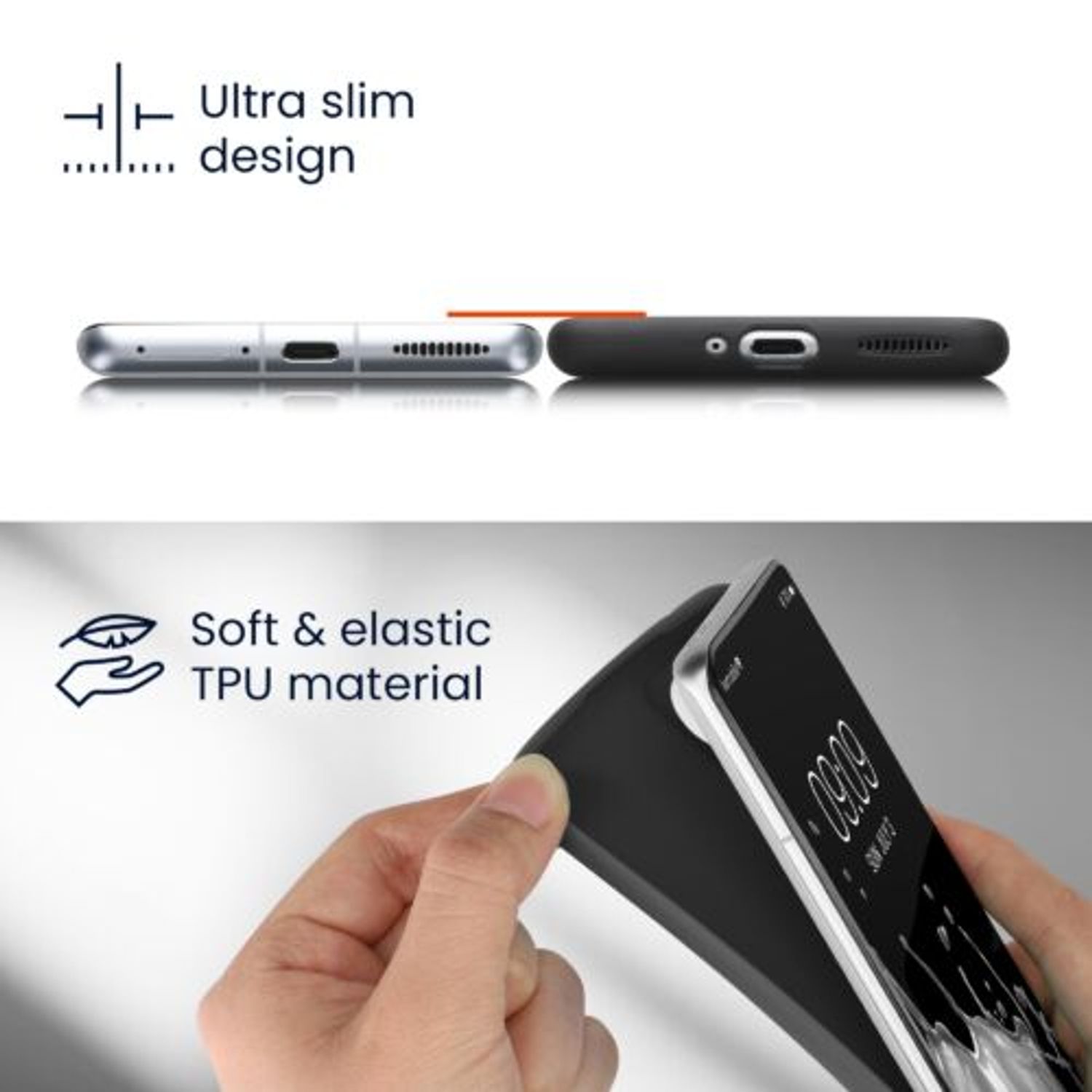 Husa Kwmobile pentru Xiaomi 12 Lite, Silicon, Negru, 59470.47 fotografia produsului View 2 L