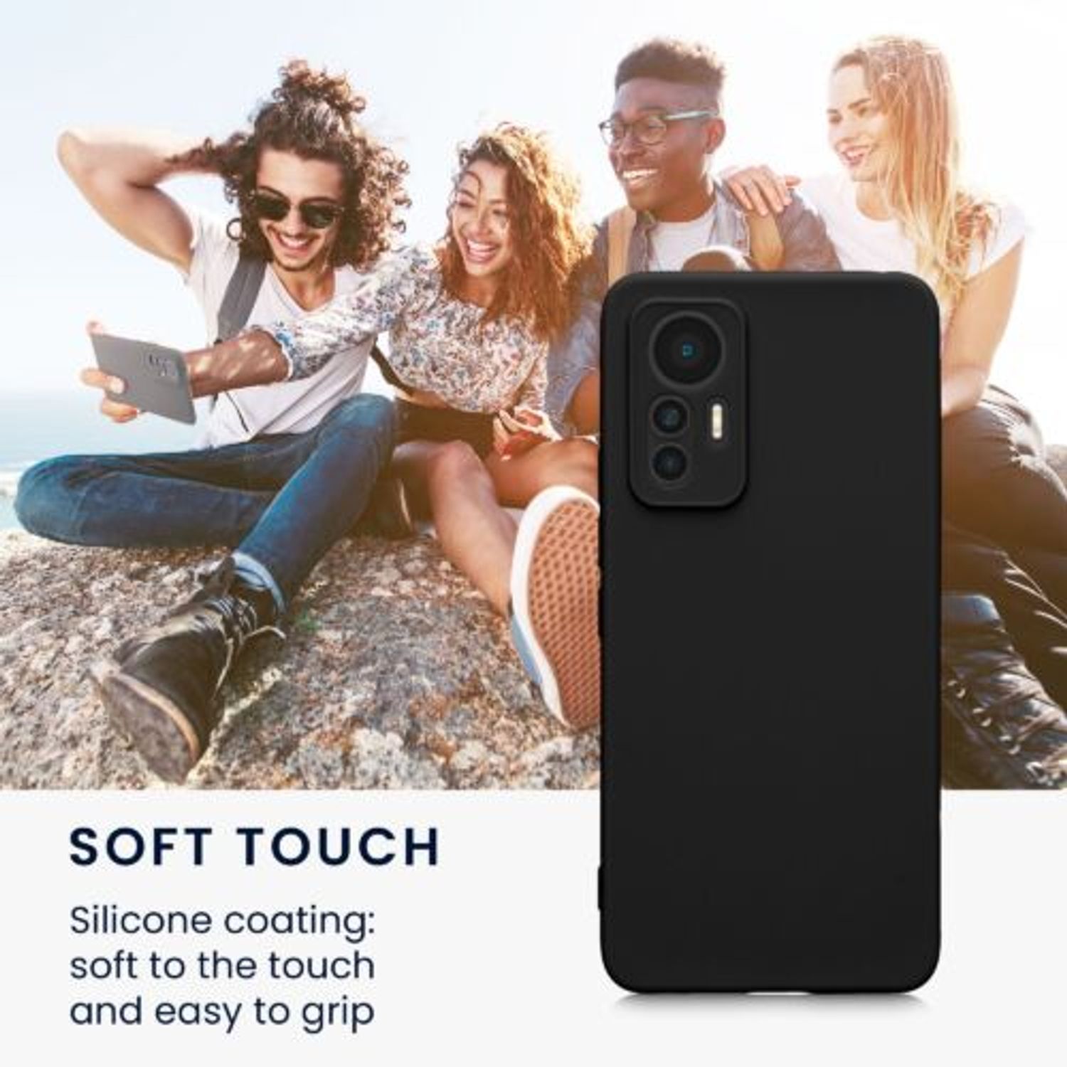 Husa Kwmobile pentru Xiaomi 12 Lite, Silicon, Negru, 59470.47 fotografia produsului View 4 L