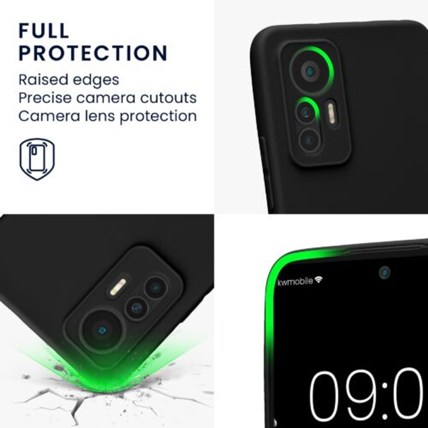 Husa Kwmobile pentru Xiaomi 12 Lite, Silicon, Negru, 59470.47 fotografia produsului View 3 L
