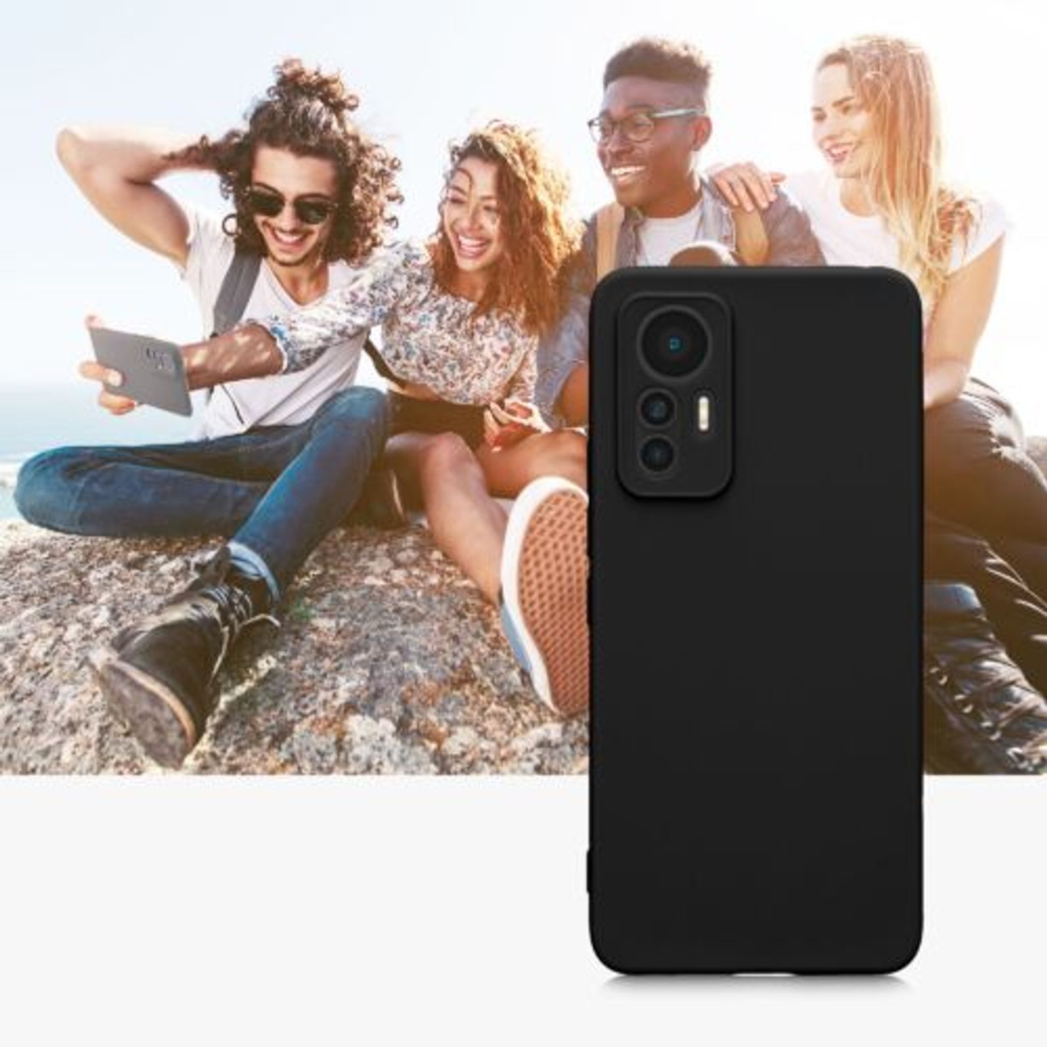 Husa Kwmobile pentru Xiaomi 12 Lite, Silicon, Negru, 59470.47 fotografia produsului View 8 L