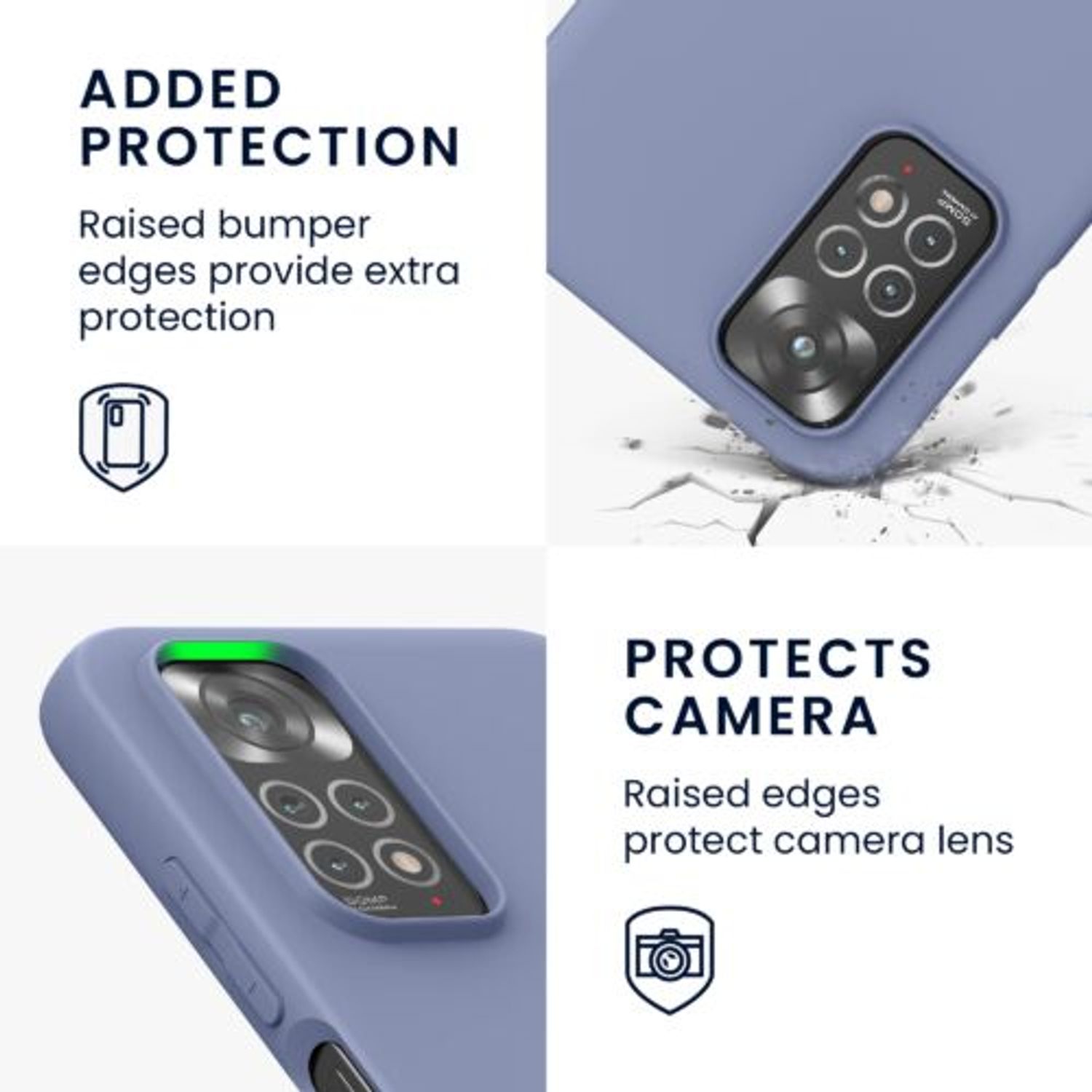 Husa Kwmobile pentru Xiaomi Redmi Note 11/Redmi Note 11s, Silicon, Albastru, 57368.12 fotografia produsului View 3 L
