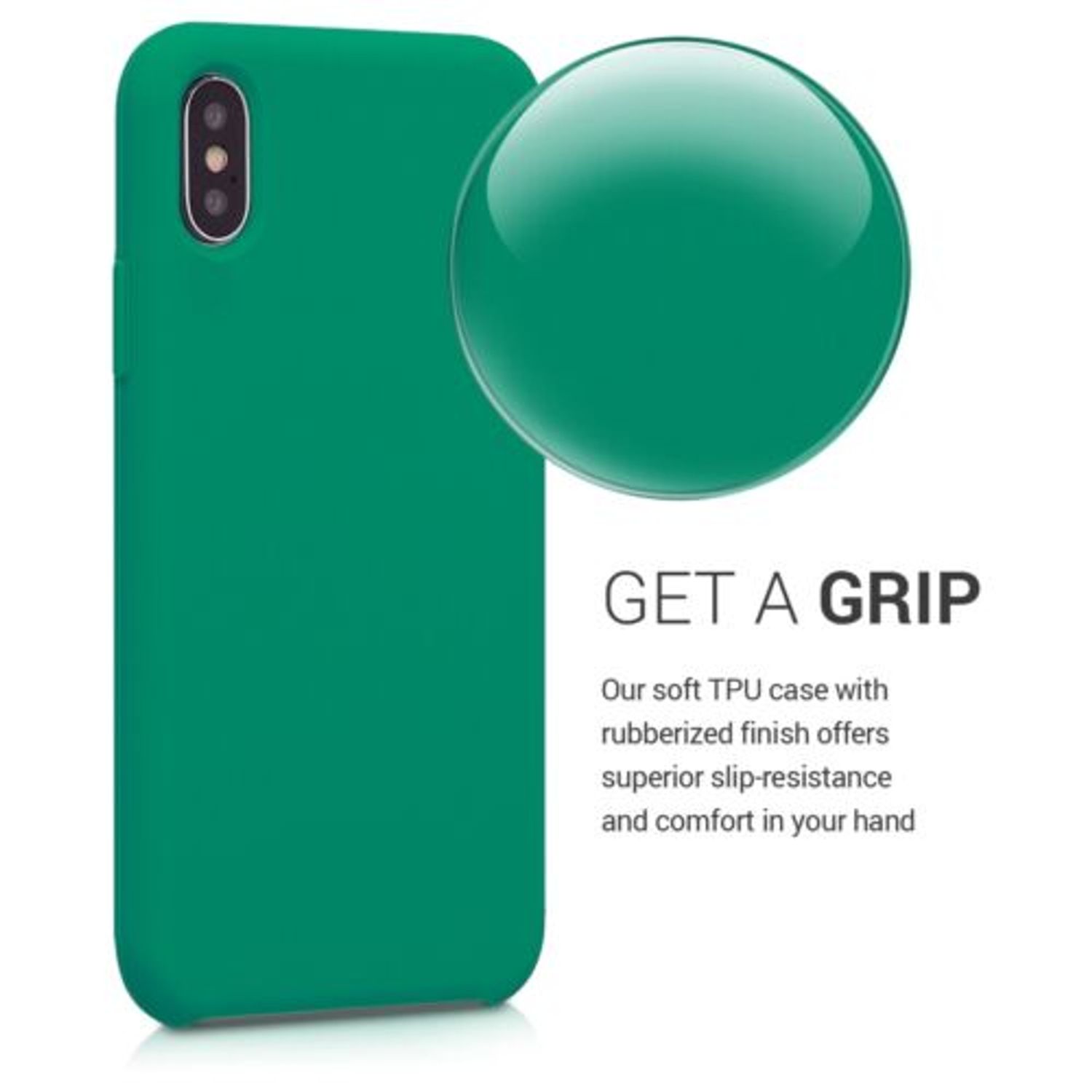 Husa pentru Apple iPhone X/iPhone XS, Silicon, Verde, 46313.142 fotografia produsului View 4 L