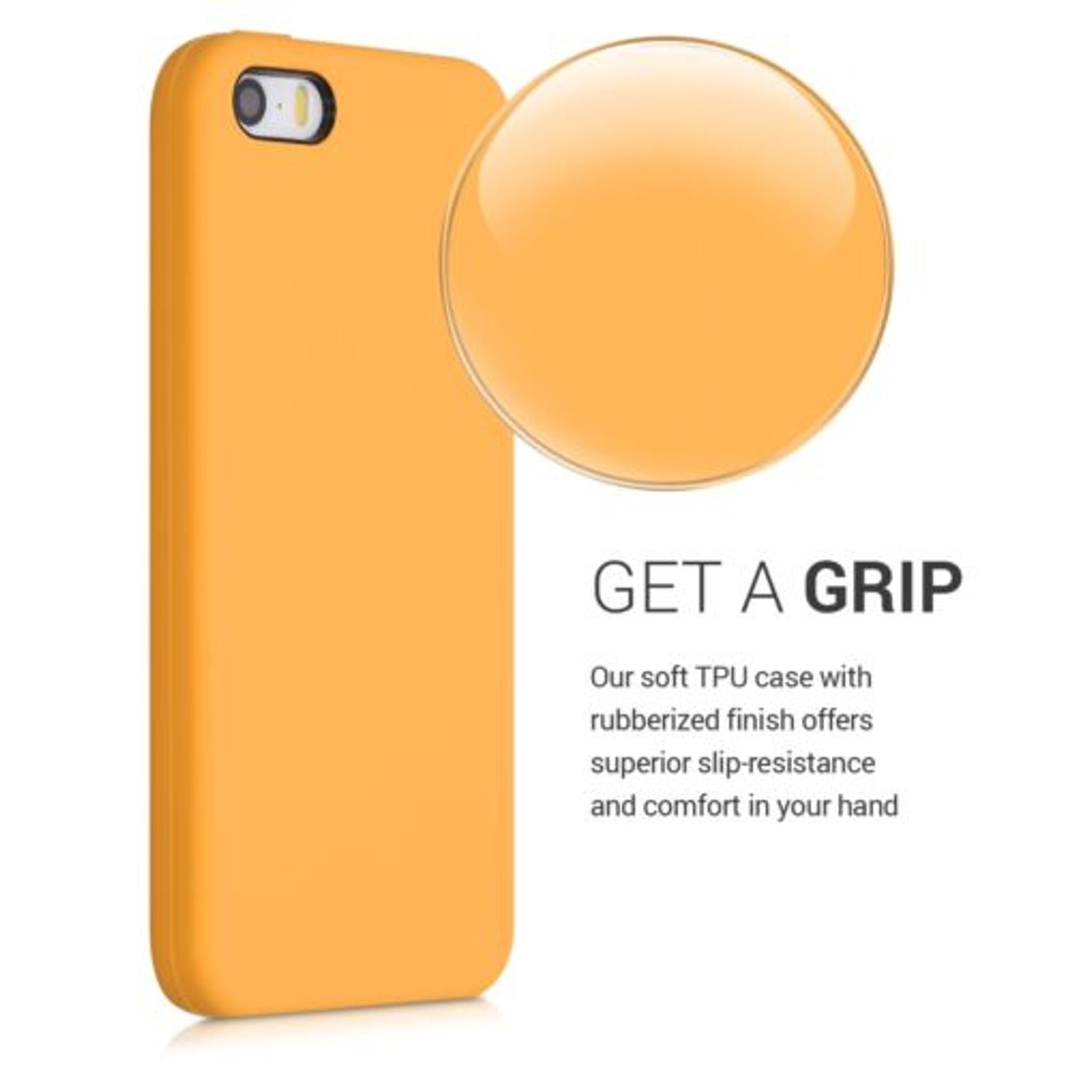 Husa pentru Apple iPhone 5/iPhone 5s/iPhone SE, Silicon, Portocaliu, 42766.191 fotografia produsului View 4 L