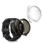Set 2 huse pentru Garmin Instinct 2, Kwmobile, Negru/Transparent, Silicon, 58348.02 fotografia produsului