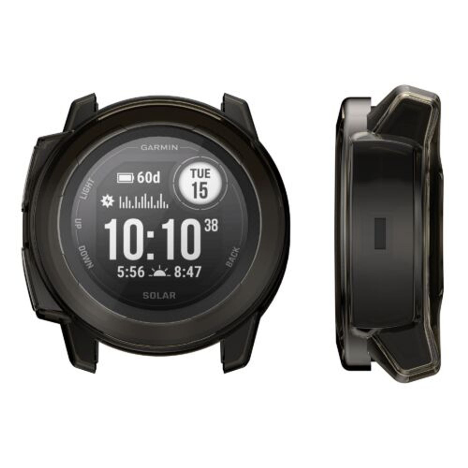 Set 2 huse pentru Garmin Instinct 2, Kwmobile, Negru/Transparent, Silicon, 58348.02 fotografia produsului View 4 L