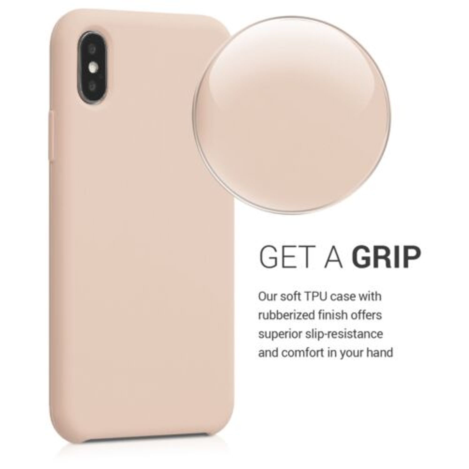 Husa pentru Apple iPhone X/iPhone XS, Silicon, Bej, 42495.154 fotografia produsului View 4 L