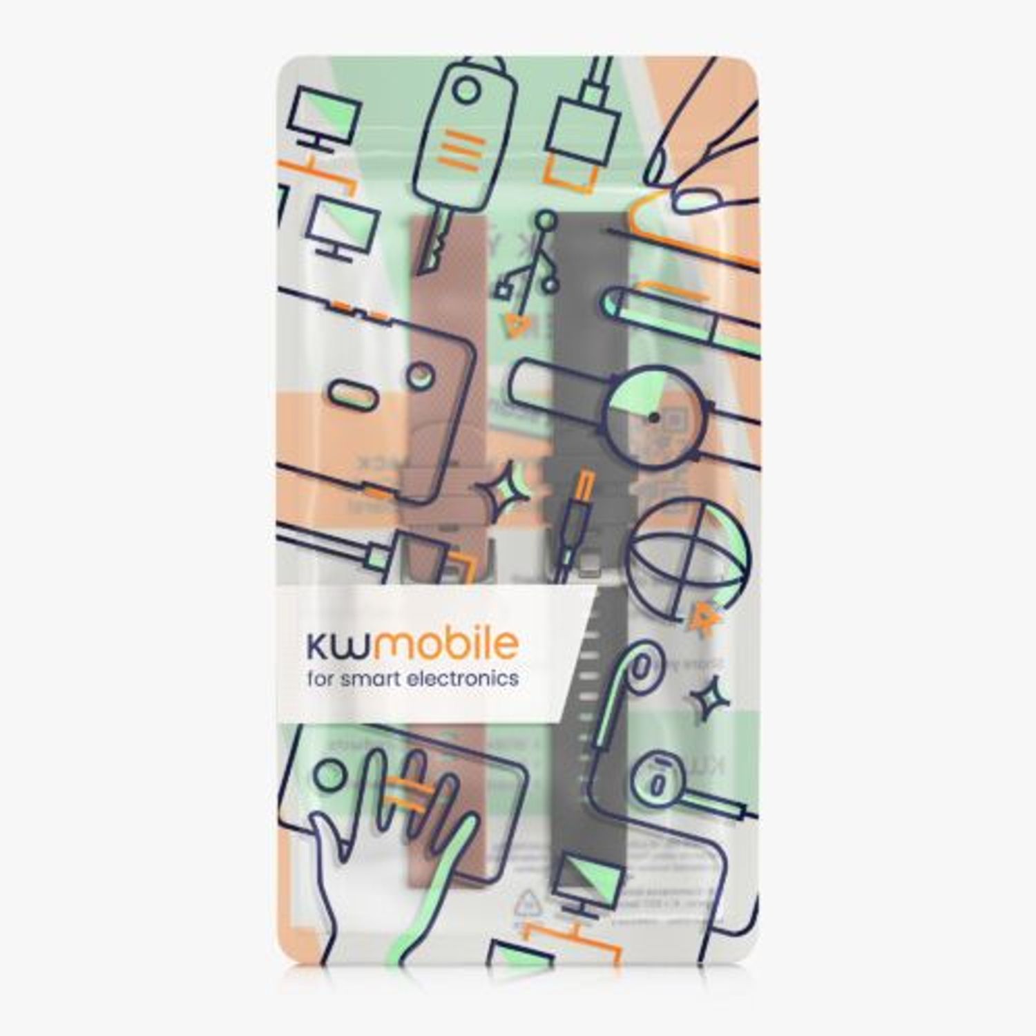 Set 2 curele pentru Willful Smartwatch/Fitnesstracker, Kwmobile, Negru/Maro, Silicon, 57791.03 fotografia produsului View 8 L