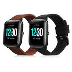 Set 2 curele pentru Willful Smartwatch/Fitnesstracker, Kwmobile, Negru/Maro, Silicon, 57791.03 fotografia produsului