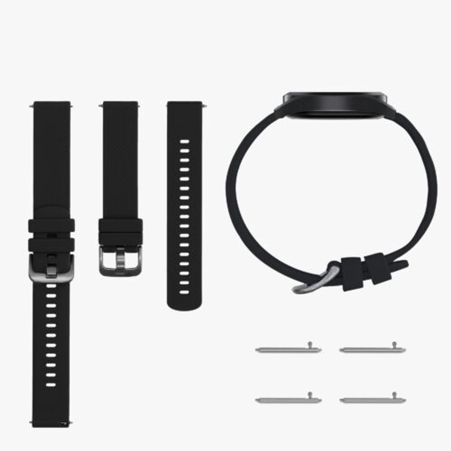 Set 2 curele pentru Willful Smartwatch/Fitnesstracker, Kwmobile, Negru/Maro, Silicon, 57791.03 fotografia produsului View 11 L