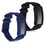 Set 2 Curele pentru Fitbit Ace 2, Kwmobile, Negru/Albastru, Silicon, 50102.01 fotografia produsului
