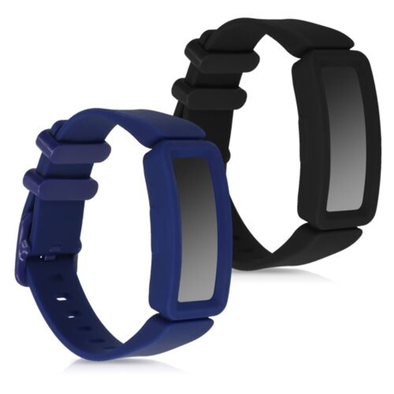 Set 2 Curele pentru Fitbit Ace 2, Kwmobile, Negru/Albastru, Silicon, 50102.01 fotografia produsului