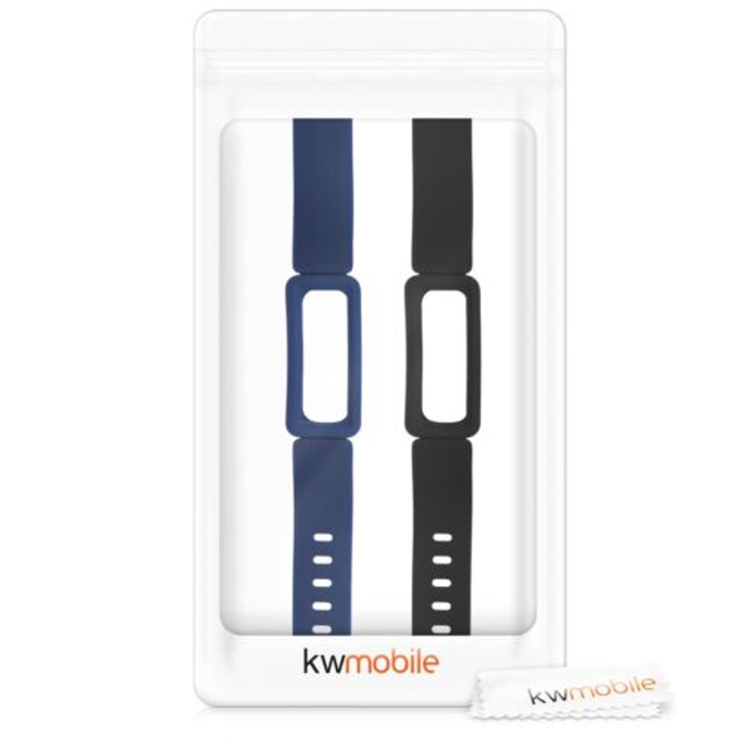 Set 2 Curele pentru Fitbit Ace 2, Kwmobile, Negru/Albastru, Silicon, 50102.01 fotografia produsului View 7 L