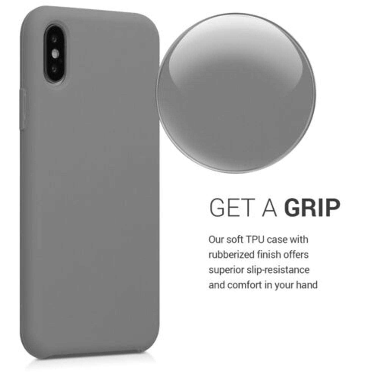 Husa pentru Apple iPhone X/iPhone XS, Silicon, Gri, 46313.155 fotografia produsului View 4 L