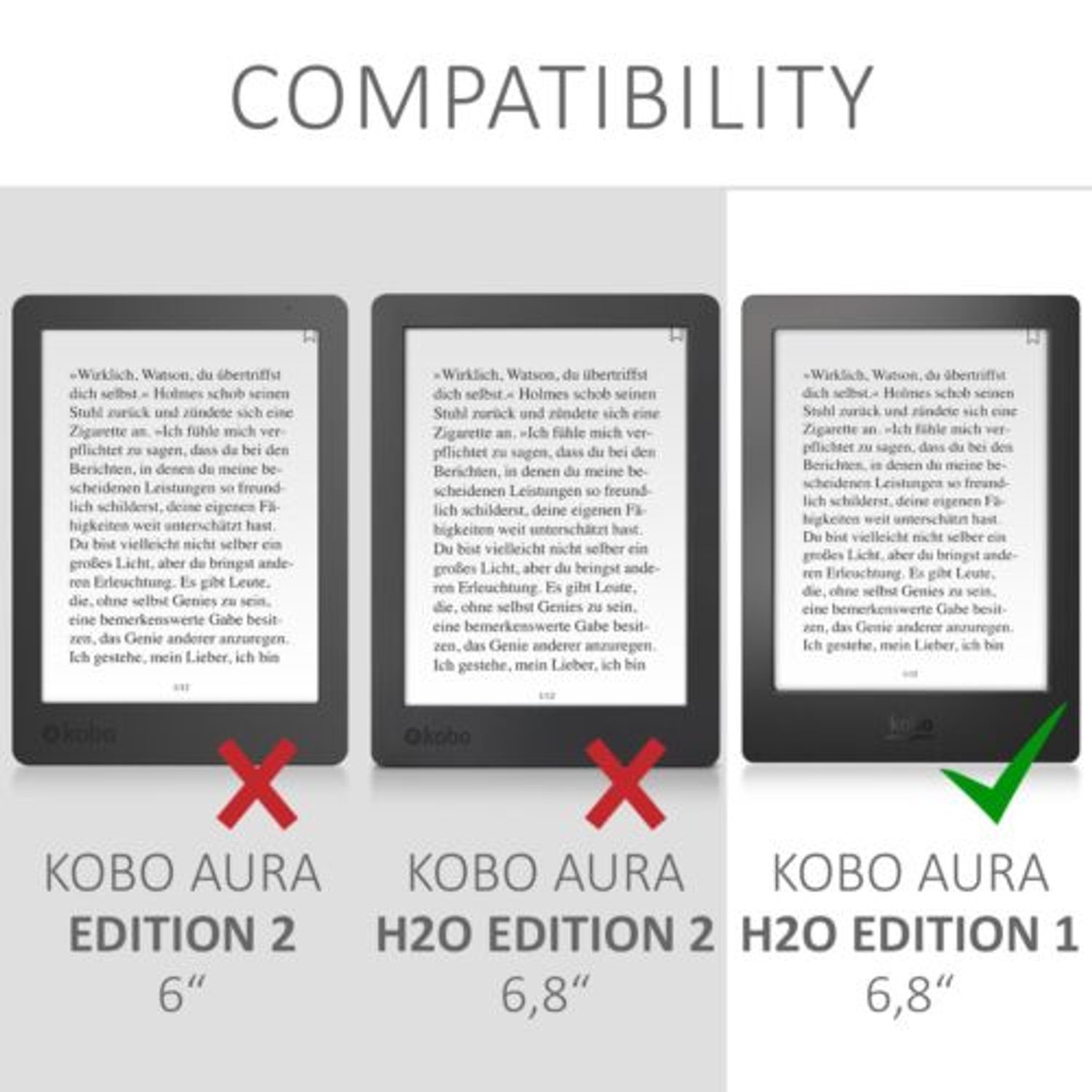 Husa pentru Kobo Aura H2O Edition 1, Piele ecologica, Multicolor, 31485.02 fotografia produsului View 4 L