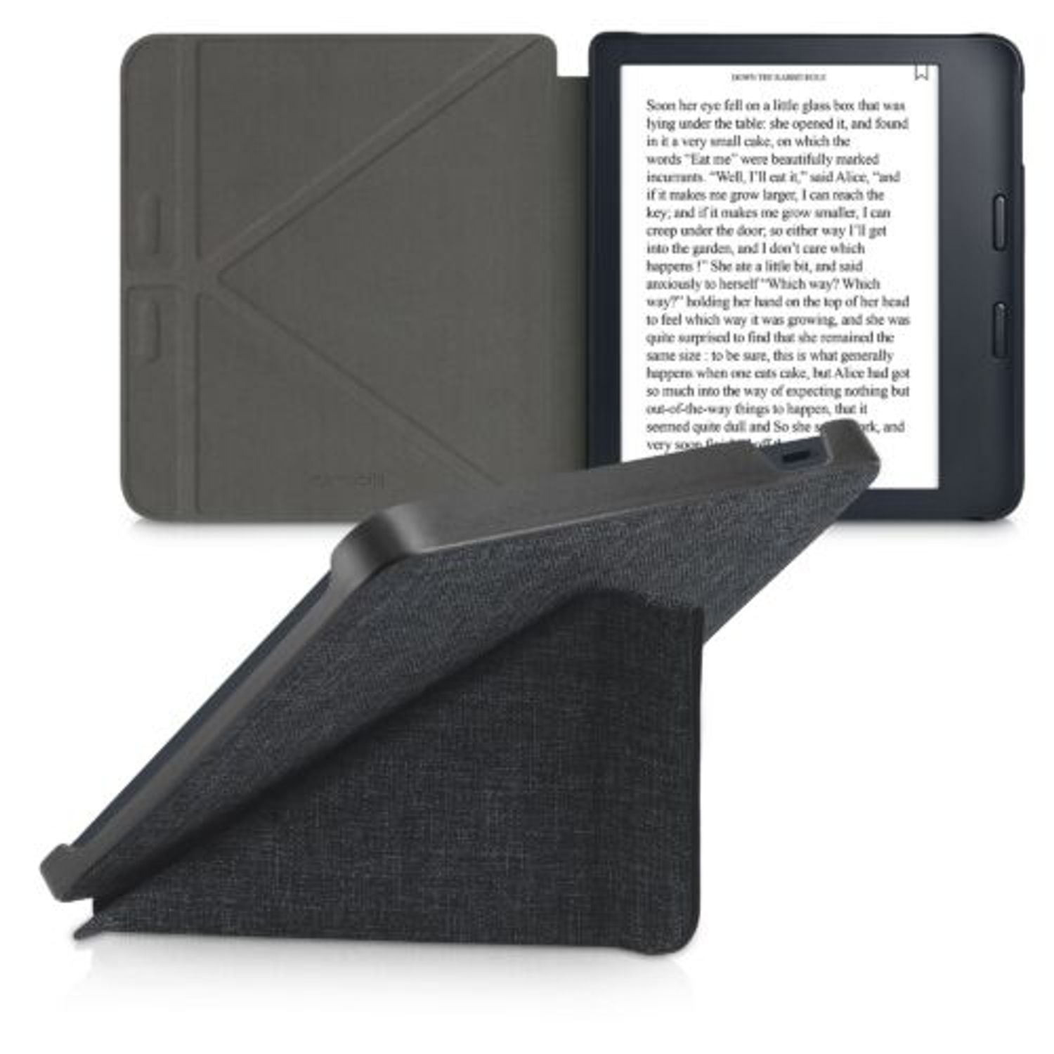 Husa pentru Kobo Libra 2, Textil, Gri, Kwmobile, 56582.19 fotografia produsului View 2 L