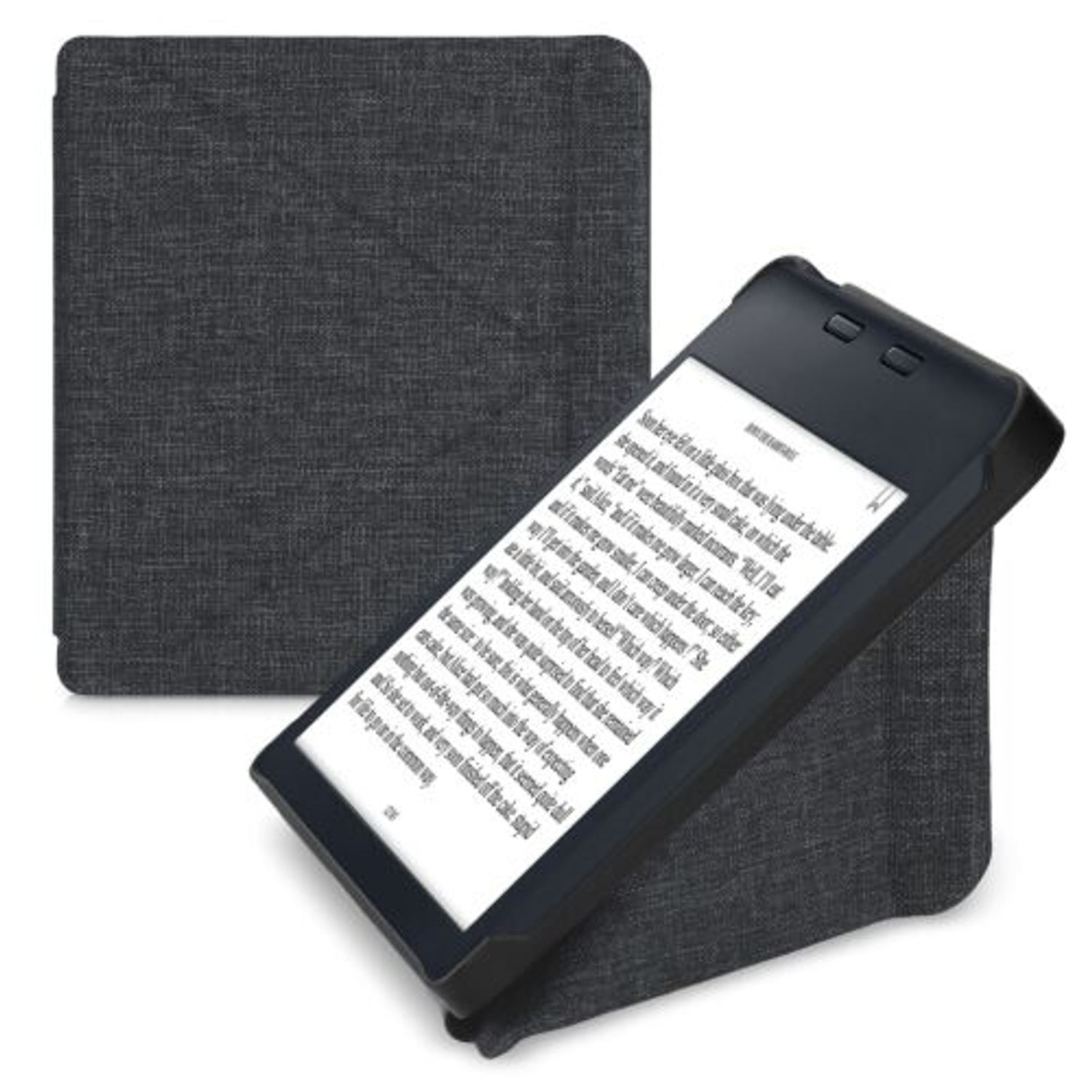 Husa pentru Kobo Libra 2, Textil, Gri, Kwmobile, 56582.19 fotografia produsului