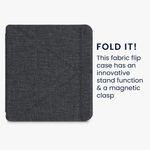 Husa pentru Kobo Libra 2, Textil, Gri, Kwmobile, 56582.19 fotografia produsului View 5 S
