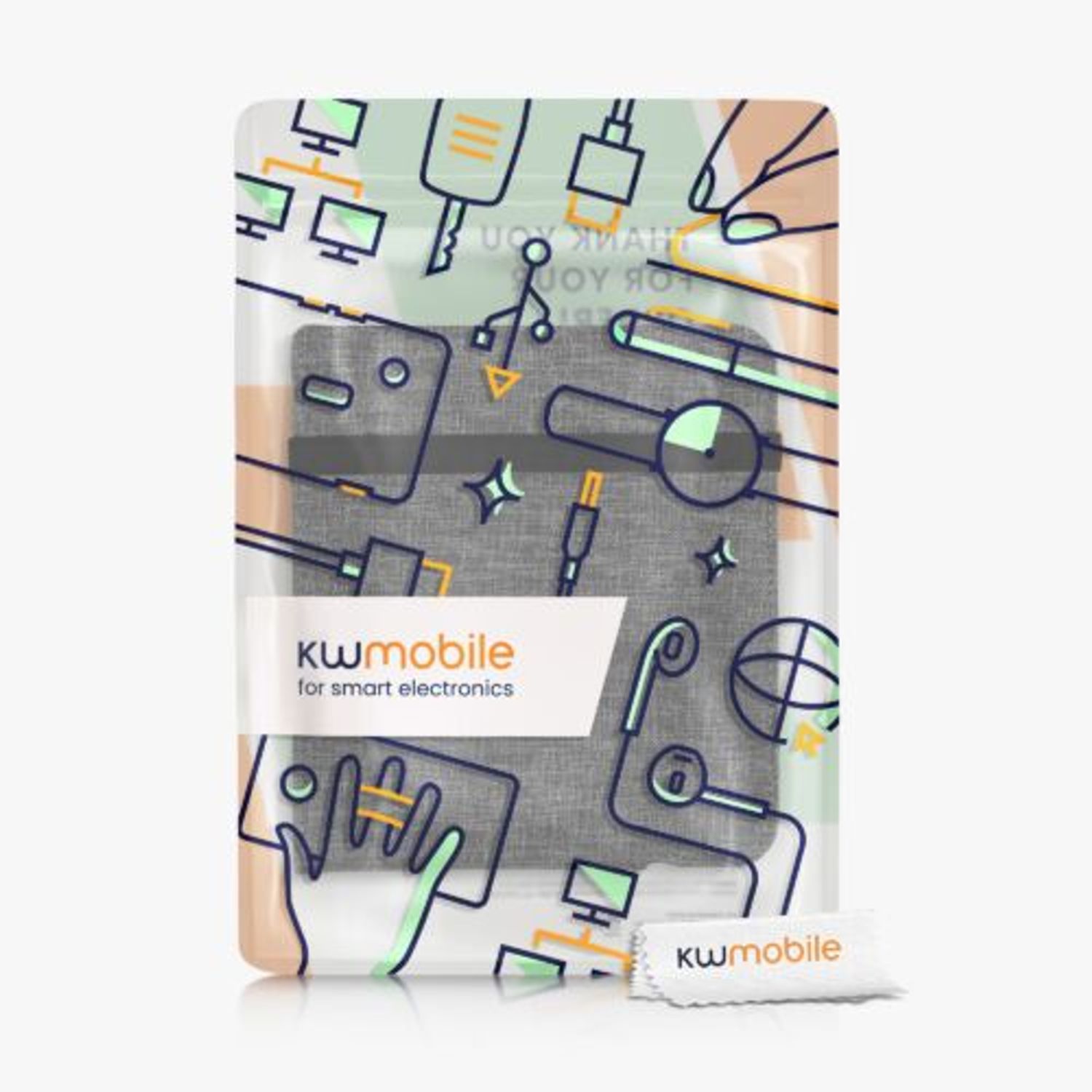 Husa pentru Kobo Libra 2, Kwmobile, Gri, Textil, 57174.22 fotografia produsului View 7 L