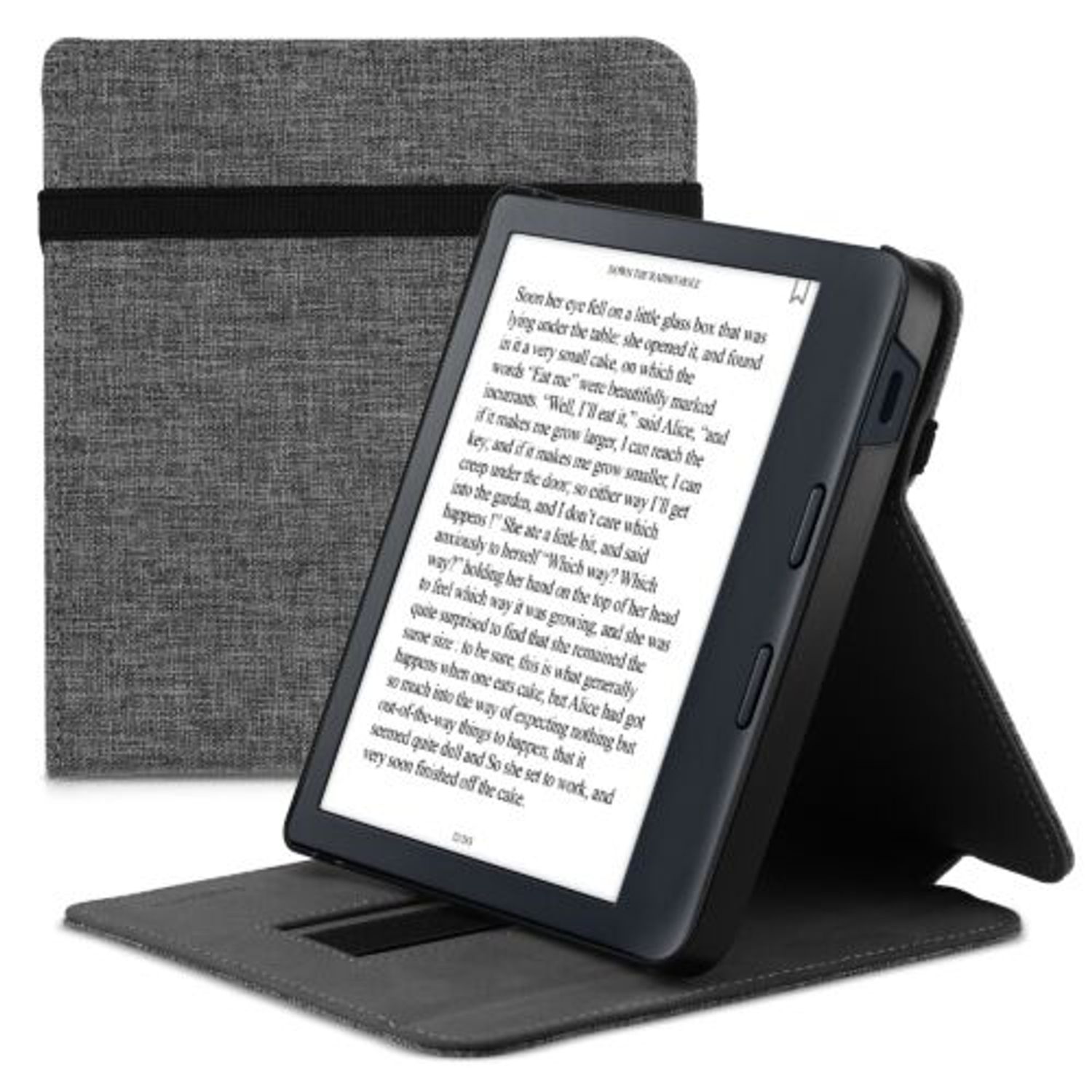 Husa pentru Kobo Libra 2, Kwmobile, Gri, Textil, 57174.22 fotografia produsului