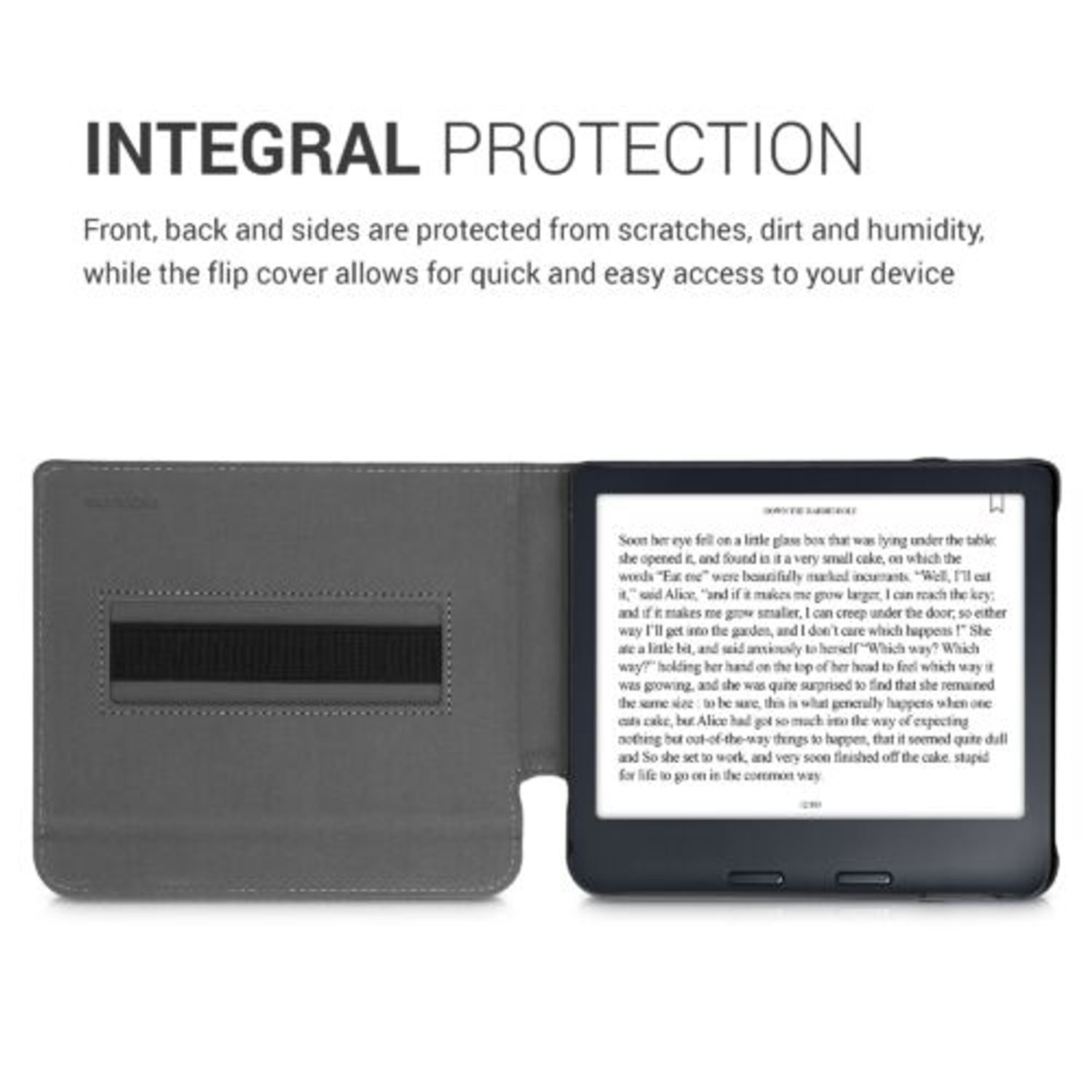 Husa pentru Kobo Libra 2, Kwmobile, Gri, Textil, 57174.22 fotografia produsului View 5 L