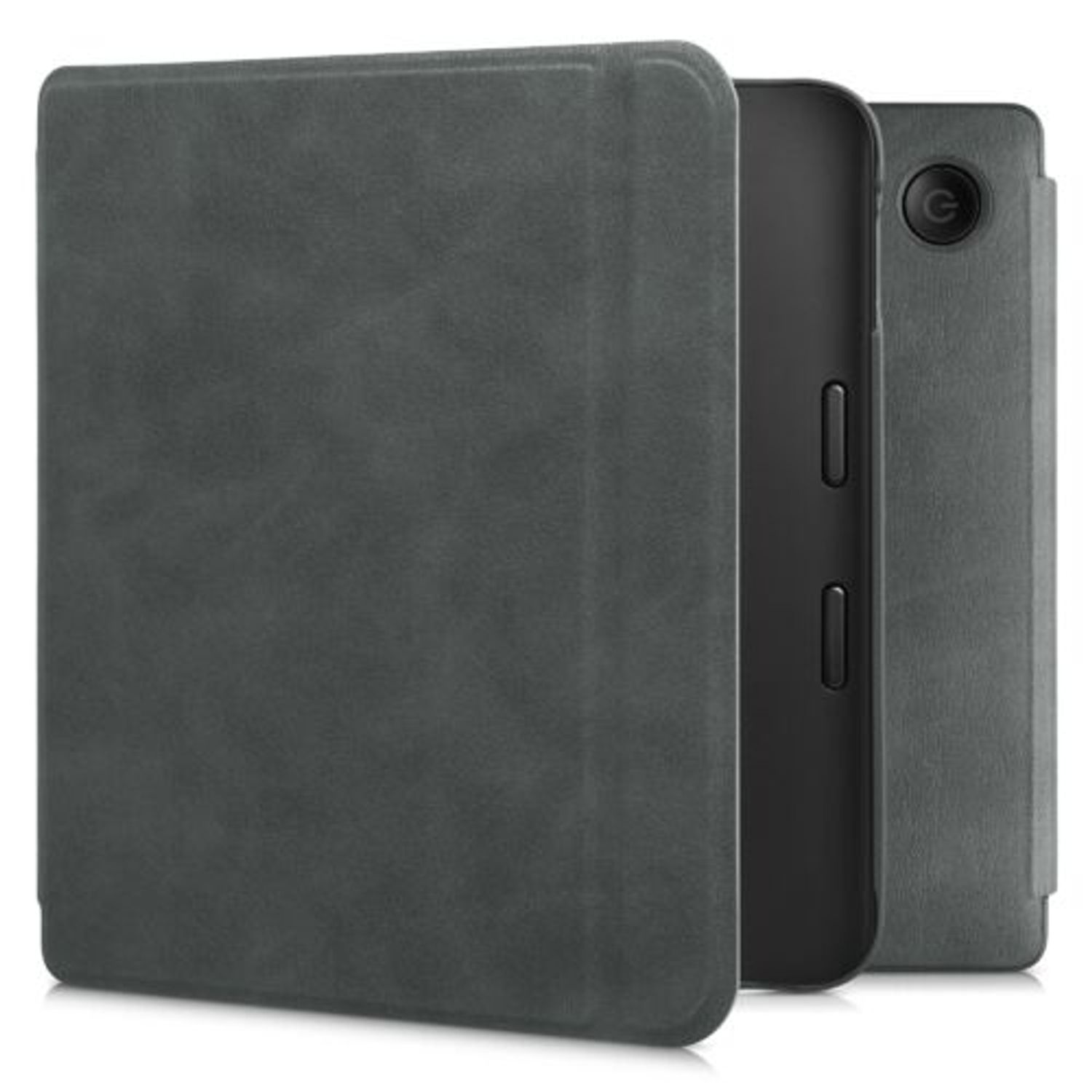 Husa pentru Kobo Libra 2, Kwmobile, Gri, Piele ecologica, 56574.73 fotografia produsului