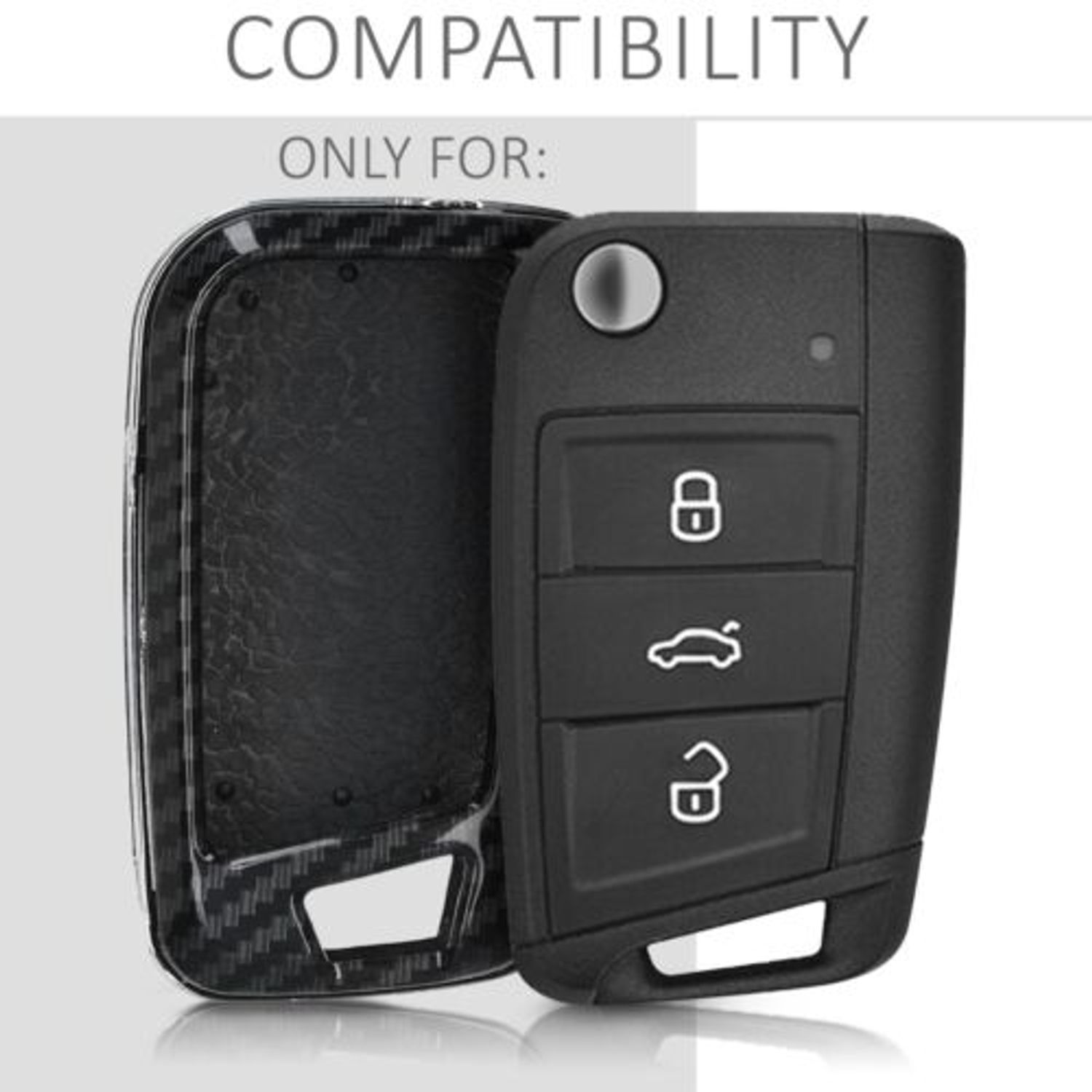 Husa Cheie Auto pentru VW, 3 Butoane, Plastic, Negru, 49668.01 fotografia produsului View 6 L