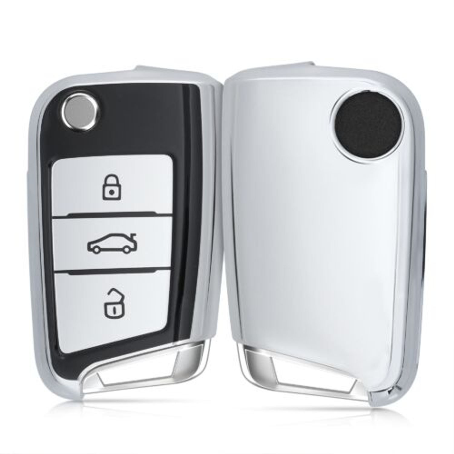 Husa Cheie Auto pentru VW, 3 Butoane, Silicon, Silver, 48037.35 fotografia produsului