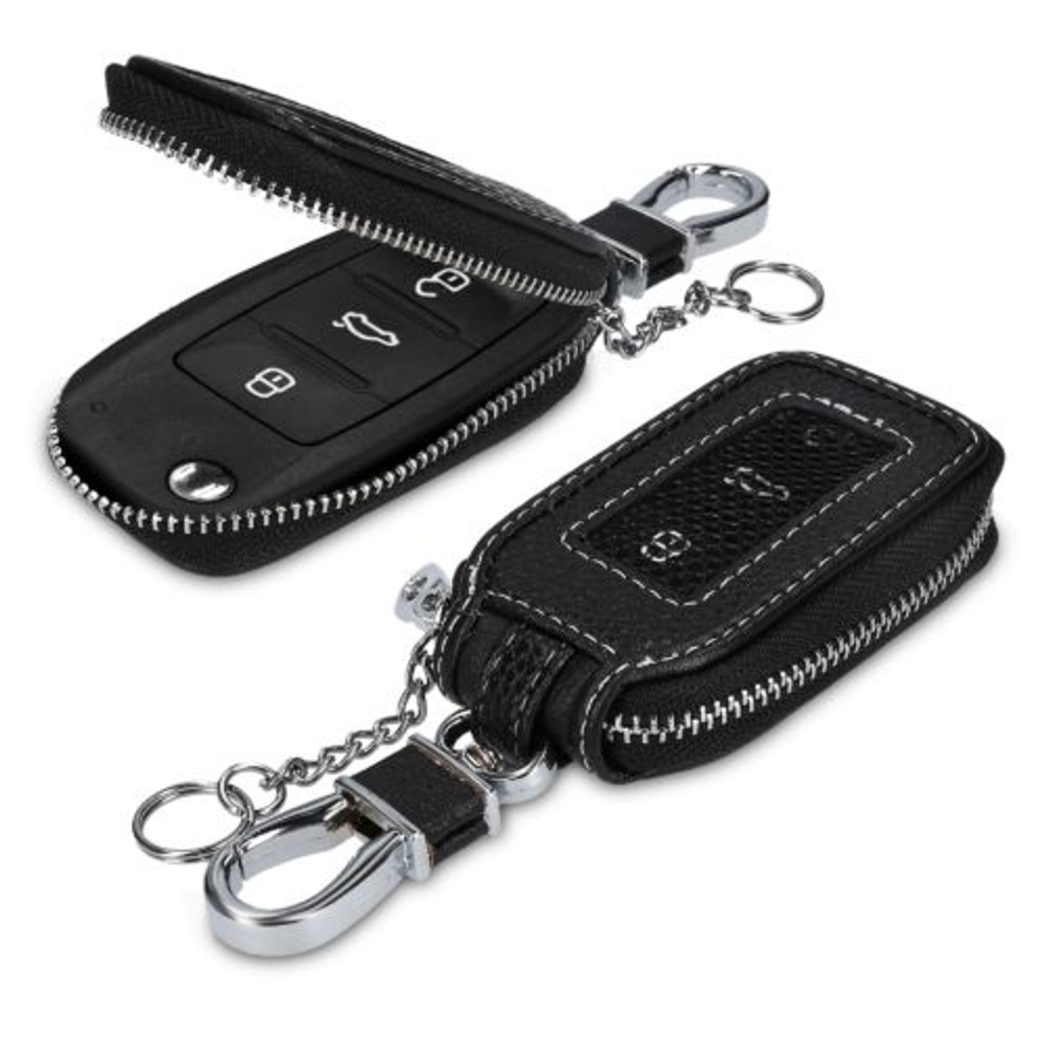 Husa Cheie Auto pentru Universal, Universal, Piele ecologica, Alb, 47762.01 fotografia produsului View 2 L