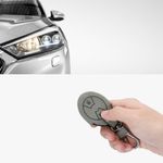 Husa Cheie Auto pentru Mini, 3 Butoane, Kwmobile, Piele nabuc, Gri, 57029.01 fotografia produsului View 9 S