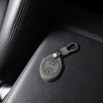 Husa Cheie Auto pentru Mini, 3 Butoane, Kwmobile, Piele nabuc, Gri, 57029.01 fotografia produsului View 3 S