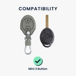 Husa Cheie Auto pentru Mini, 3 Butoane, Kwmobile, Piele nabuc, Gri, 57029.01 fotografia produsului View 6 S