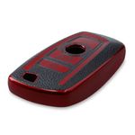 Husa Cheie Auto pentru BMW, 3 Butoane, Keyless Go, Kwmobile, Silicon, Negru/Rosu, 54025.02 fotografia produsului View 3 S