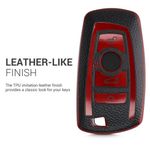 Husa Cheie Auto pentru BMW, 3 Butoane, Keyless Go, Kwmobile, Silicon, Negru/Rosu, 54025.02 fotografia produsului View 5 S