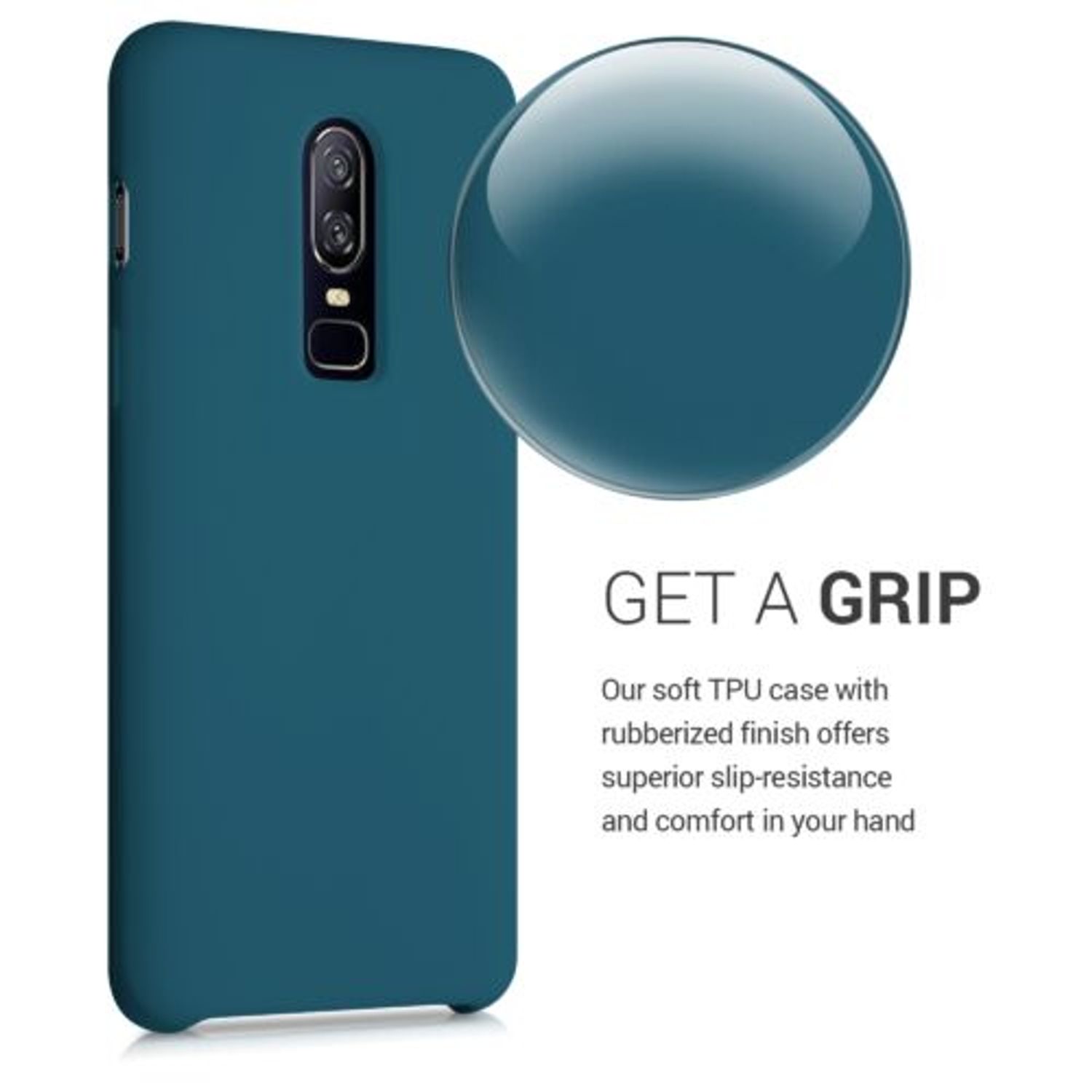 Husa pentru OnePlus 6, Silicon, Verde, 46122.57 fotografia produsului View 4 L