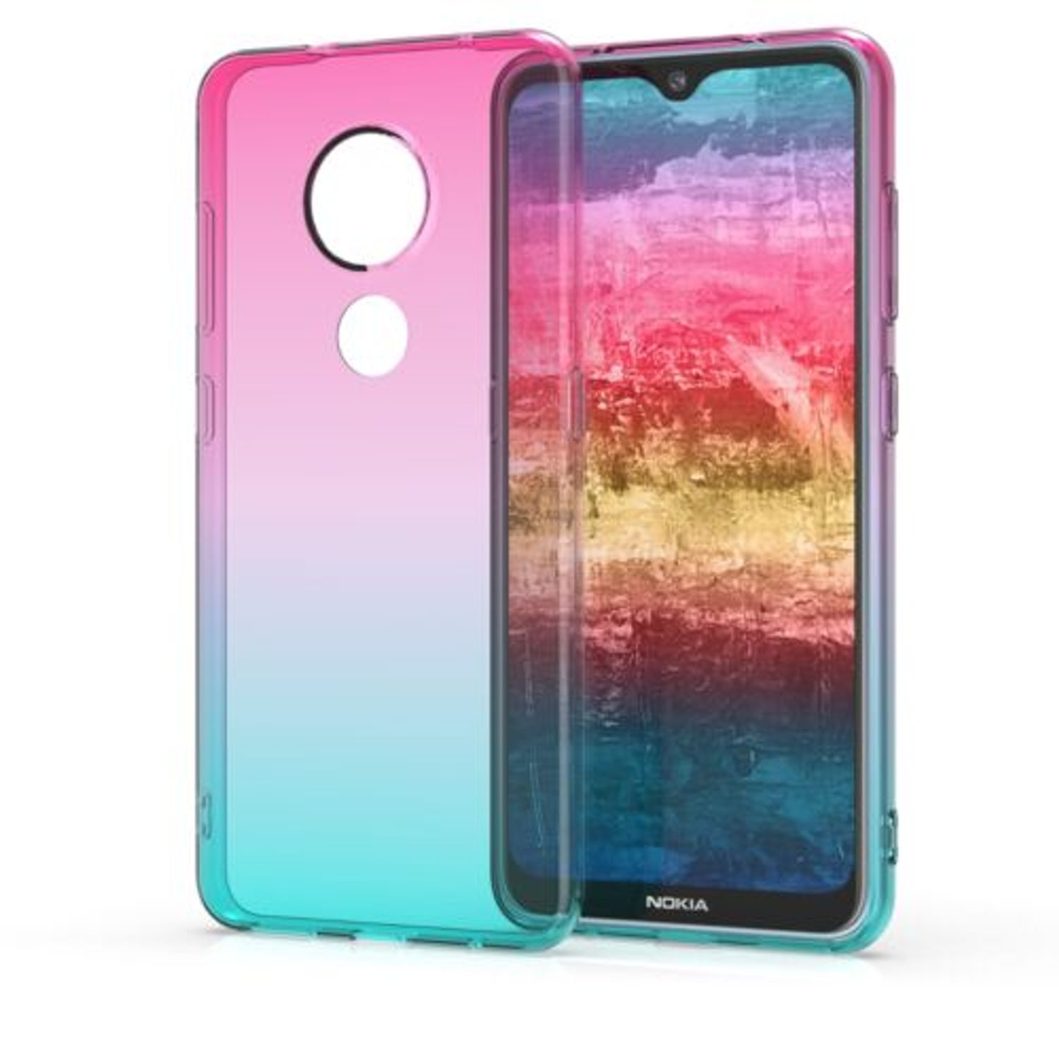 Husa pentru Nokia 7.2, Silicon, Roz, 50136.01 fotografia produsului View 2 L