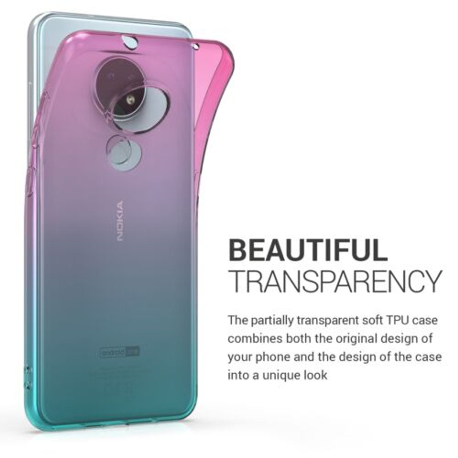 Husa pentru Nokia 7.2, Silicon, Roz, 50136.01 fotografia produsului View 3 L