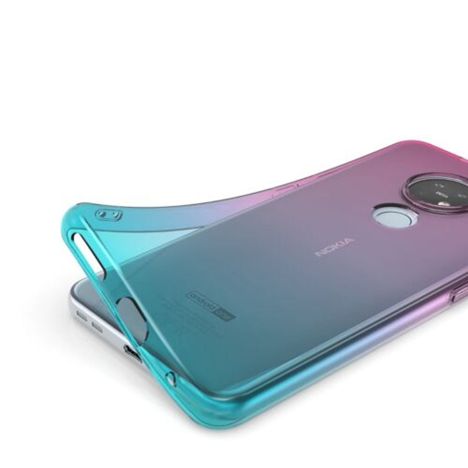 Husa pentru Nokia 7.2, Silicon, Roz, 50136.01 fotografia produsului View 8 L