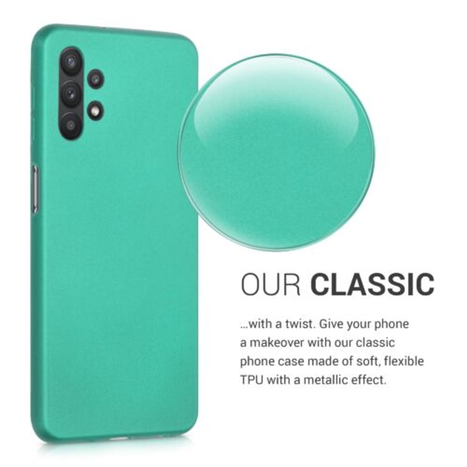 Husa pentru Samsung Galaxy A32 5G, Silicon, Verde, 54329.128 fotografia produsului View 4 L