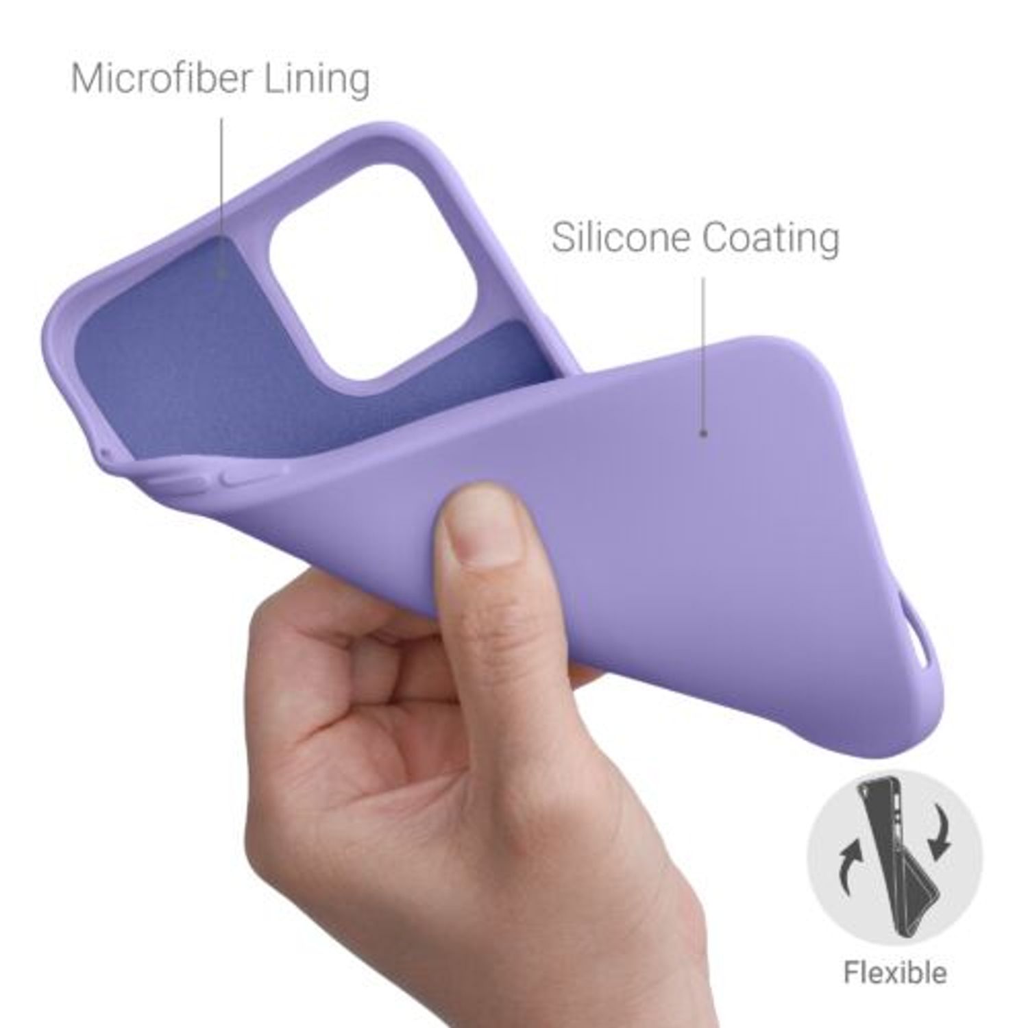 Husa pentru iPhone 12 Pro Max, Silicon, Mov, 52714.222 fotografia produsului View 2 L