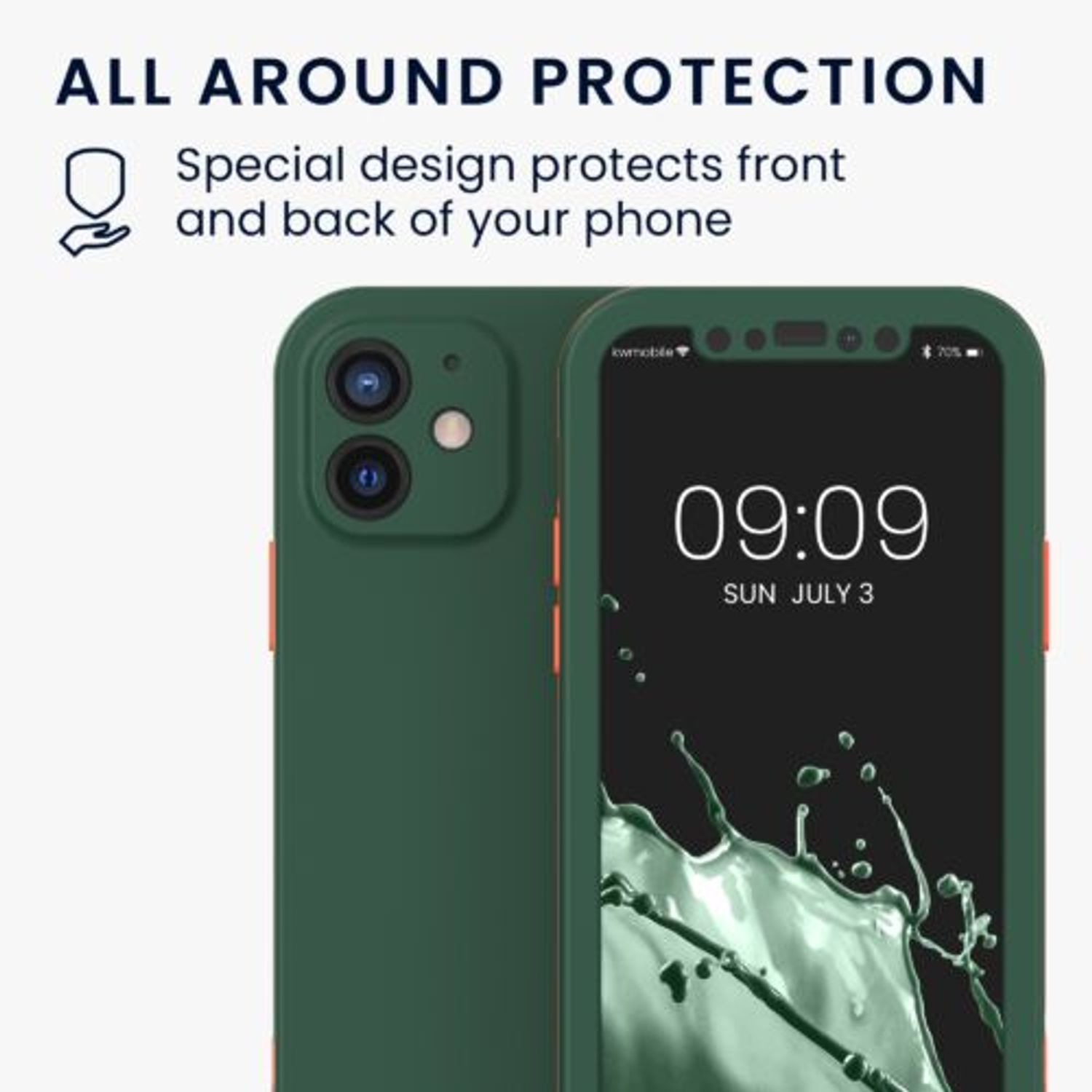 Husa pentru Apple iPhone 12/iPhone 12 Pro, Plastic, Verde, 56431.80, Kwmobile fotografia produsului View 4 L