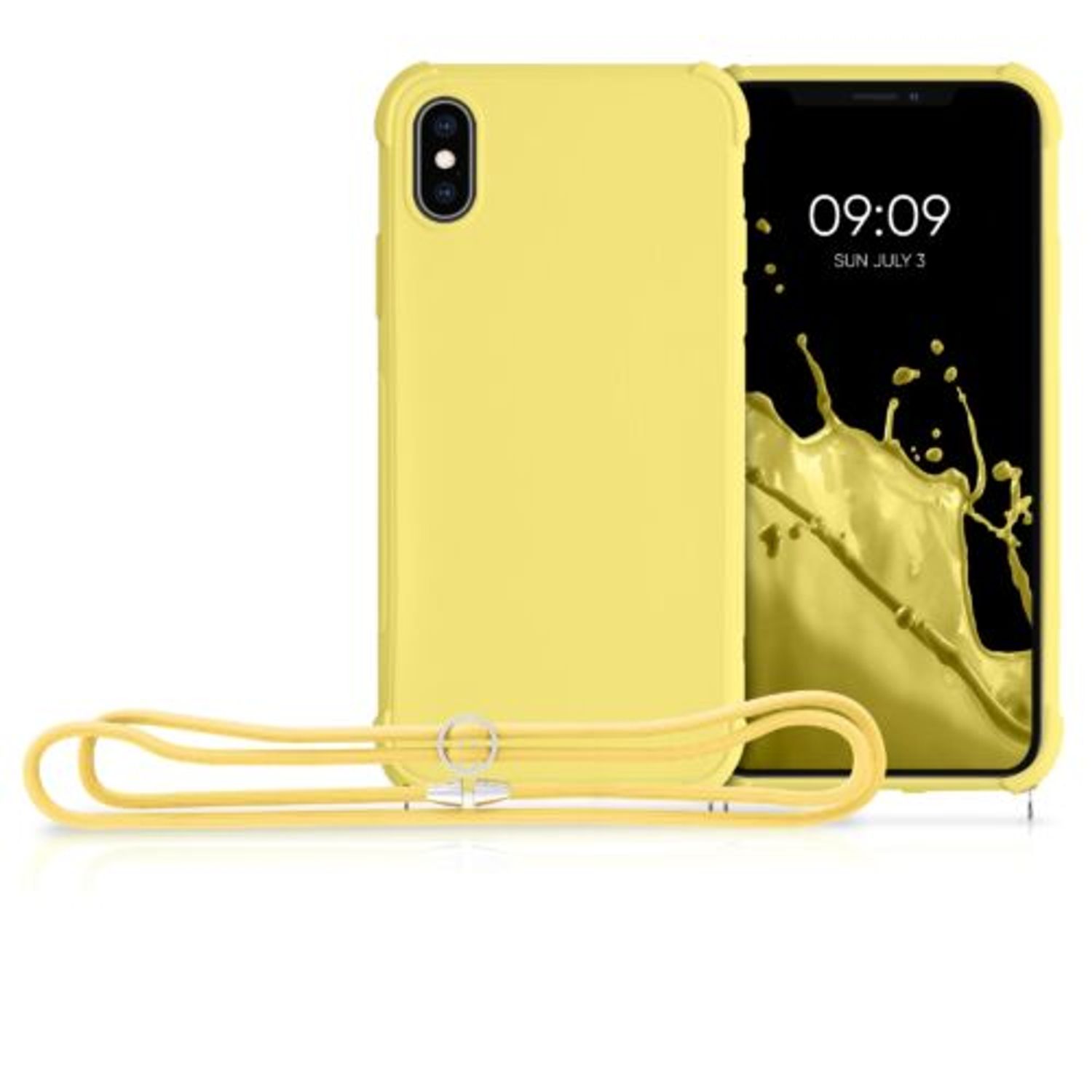 Husa pentru Apple iPhone X/iPhone XS, Silicon, Galben, 49915.158, Kwmobile fotografia produsului View 8 L
