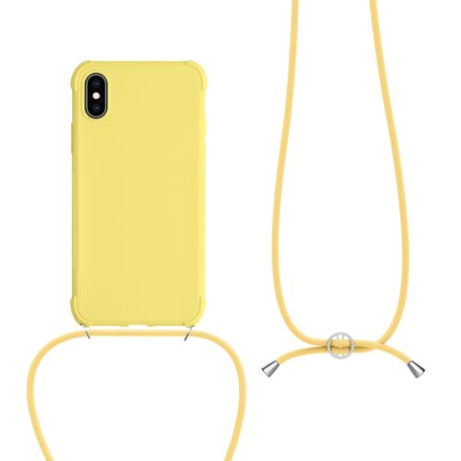 Husa pentru Apple iPhone X/iPhone XS, Silicon, Galben, 49915.158, Kwmobile fotografia produsului View 2 L