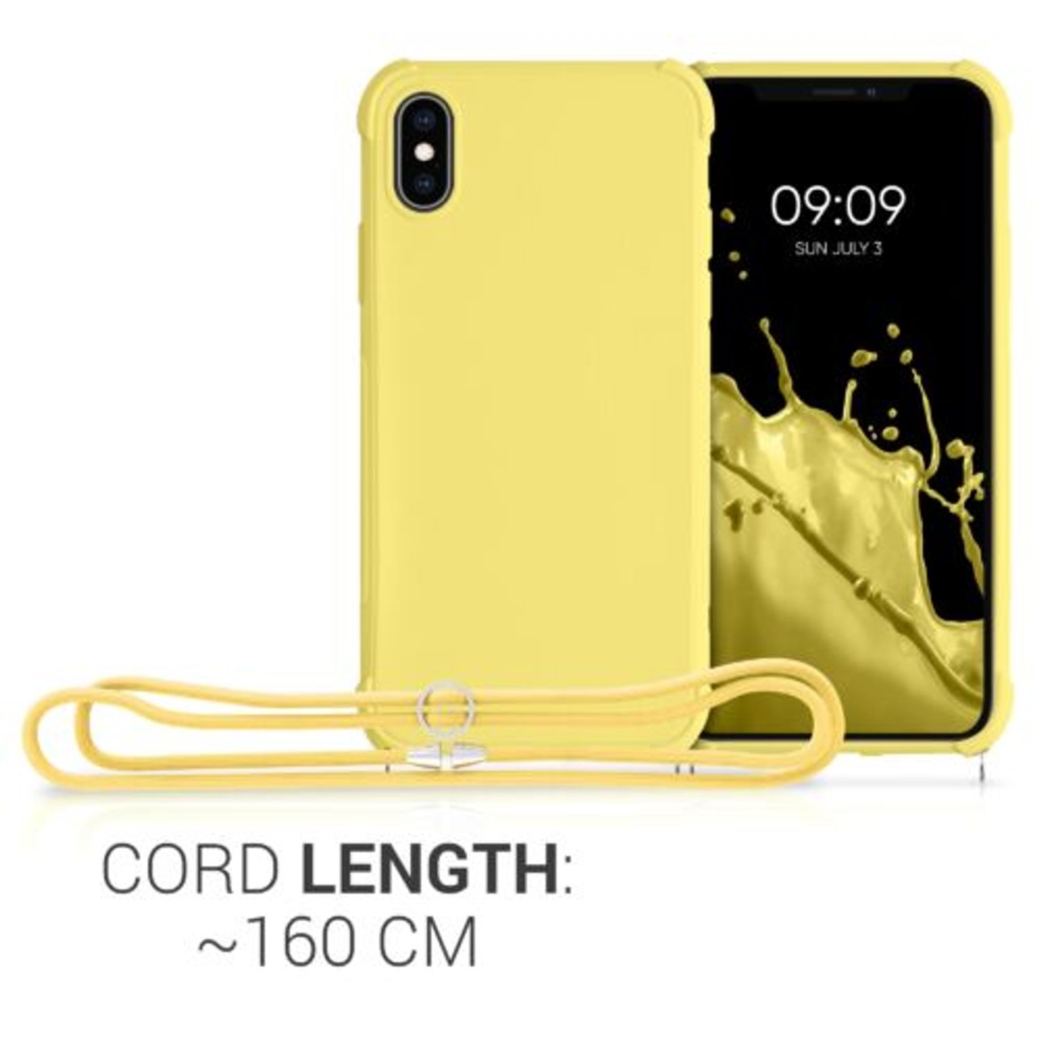 Husa pentru Apple iPhone X/iPhone XS, Silicon, Galben, 49915.158, Kwmobile fotografia produsului View 4 L