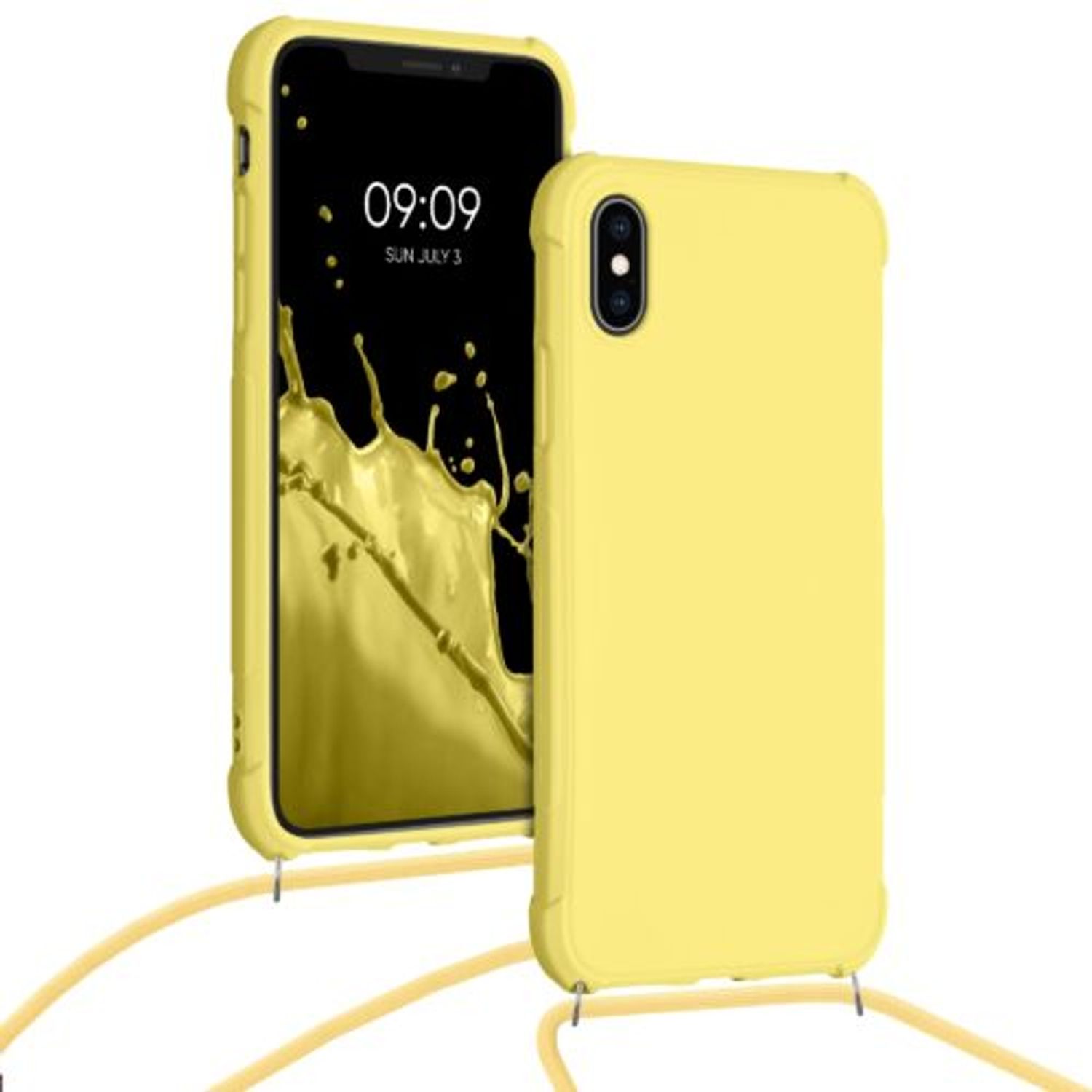 Husa pentru Apple iPhone X/iPhone XS, Silicon, Galben, 49915.158, Kwmobile fotografia produsului View 5 L